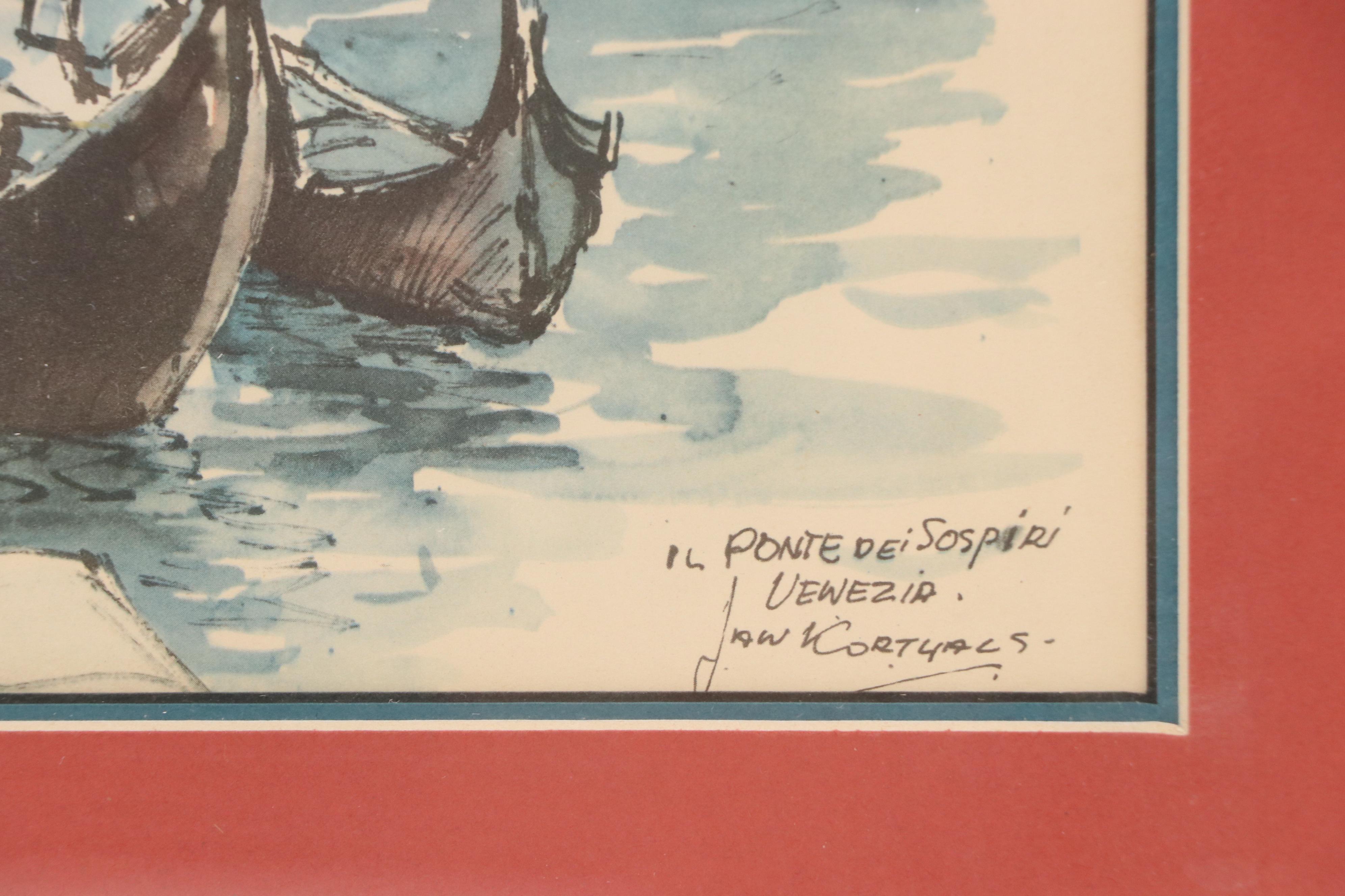 Offset Lithographs of Impressionist Inspired Venetian Scenes After Jan Korthals