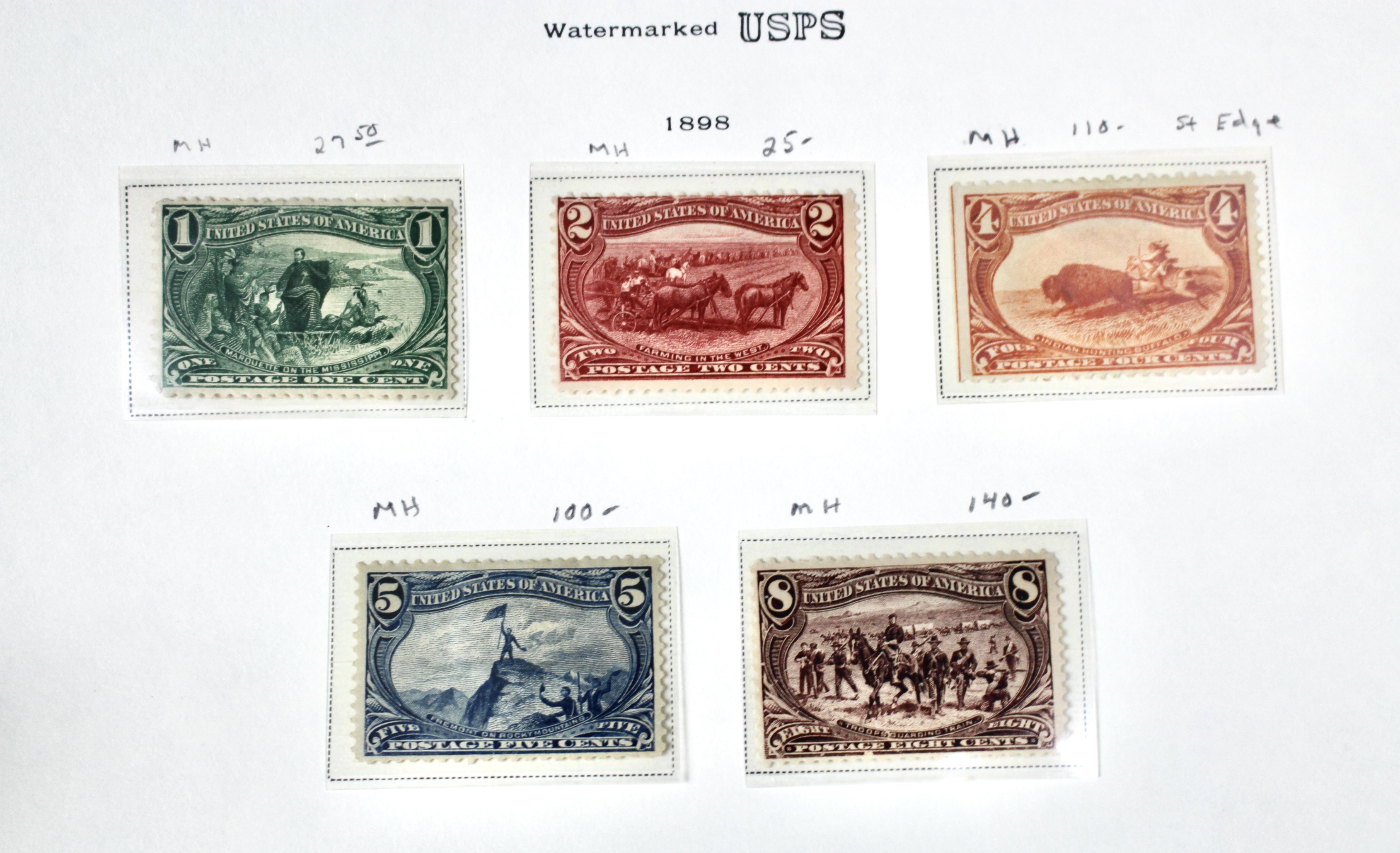 Six Mint Condition 1898 Trans-Mississippi Exposition Postage Stamps
