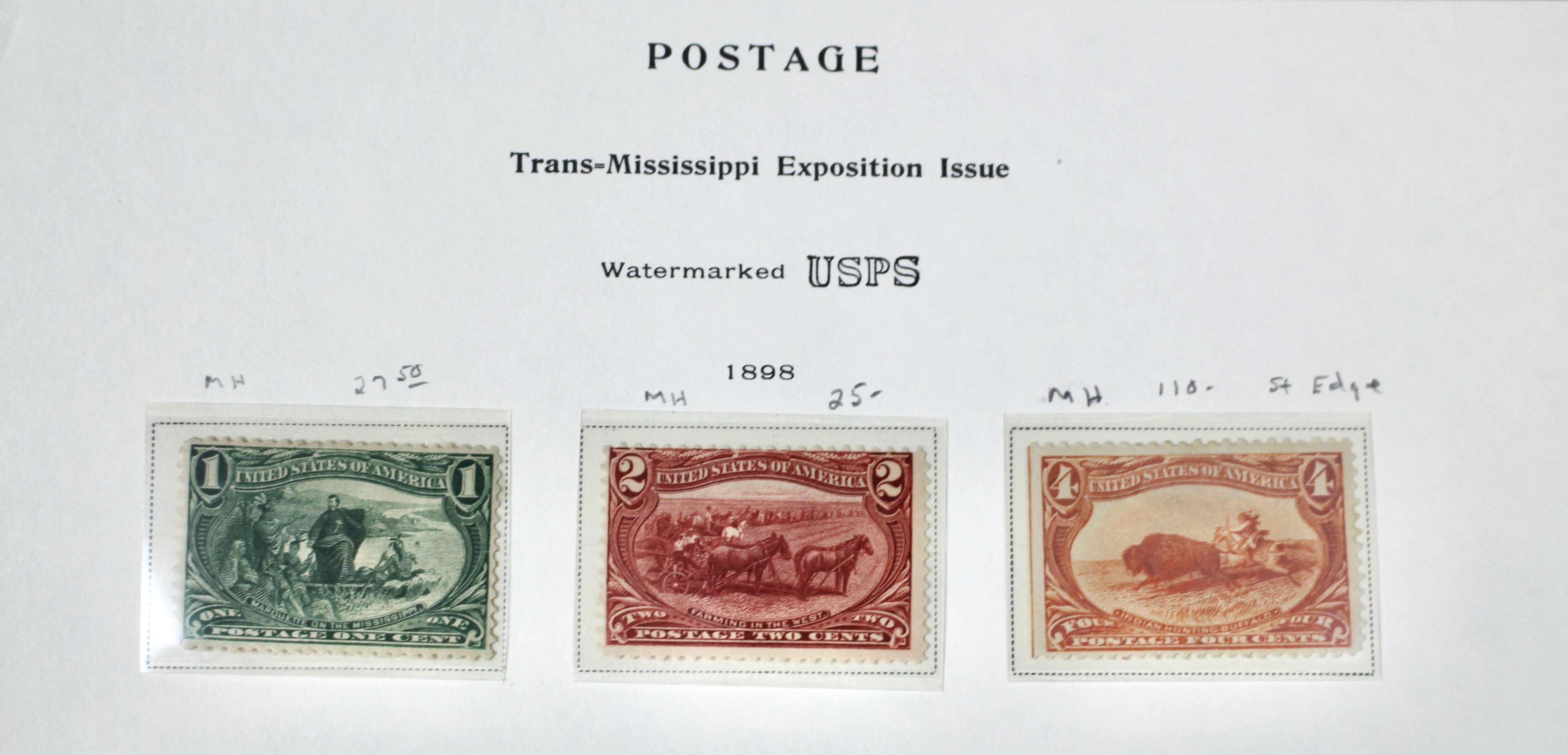 Six Mint Condition 1898 Trans-Mississippi Exposition Postage Stamps