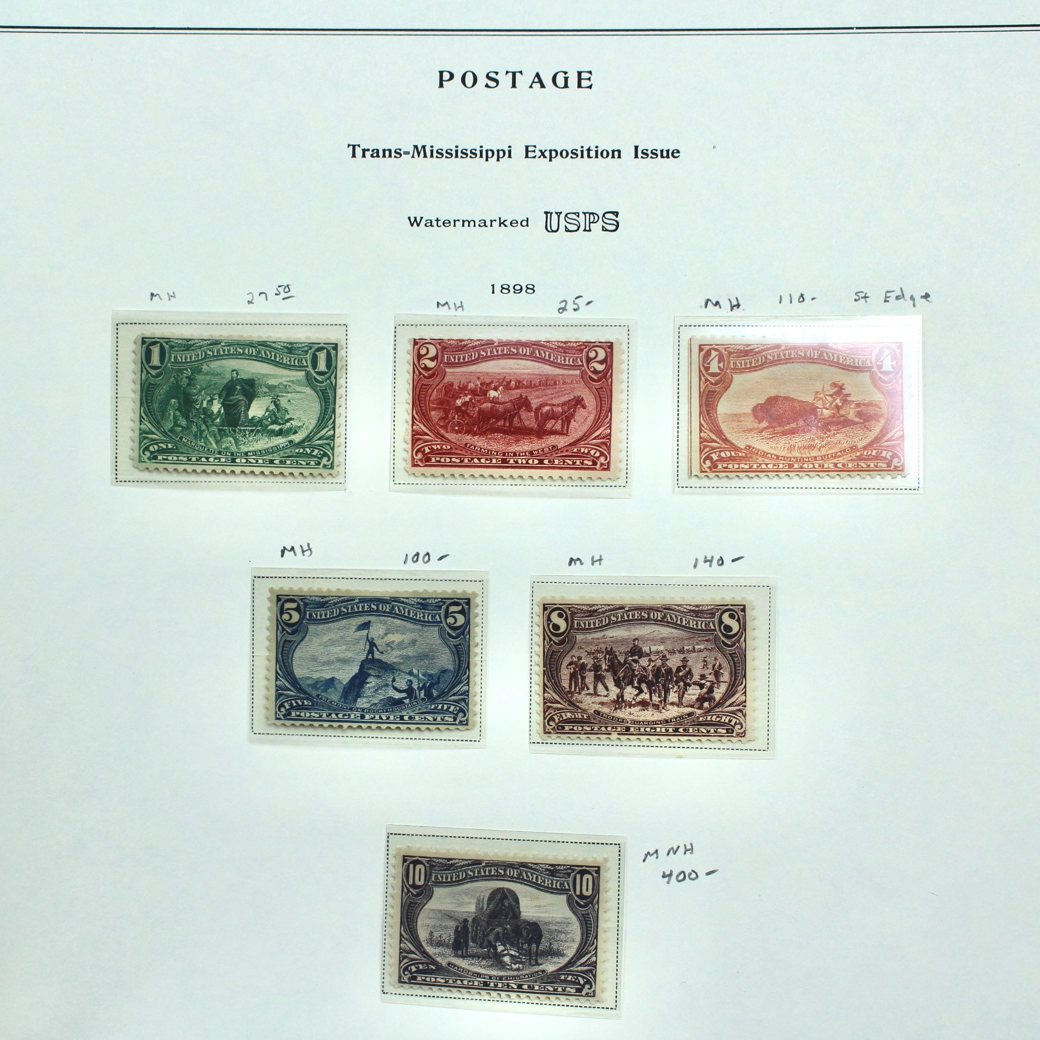 Six Mint Condition 1898 Trans-Mississippi Exposition Postage Stamps