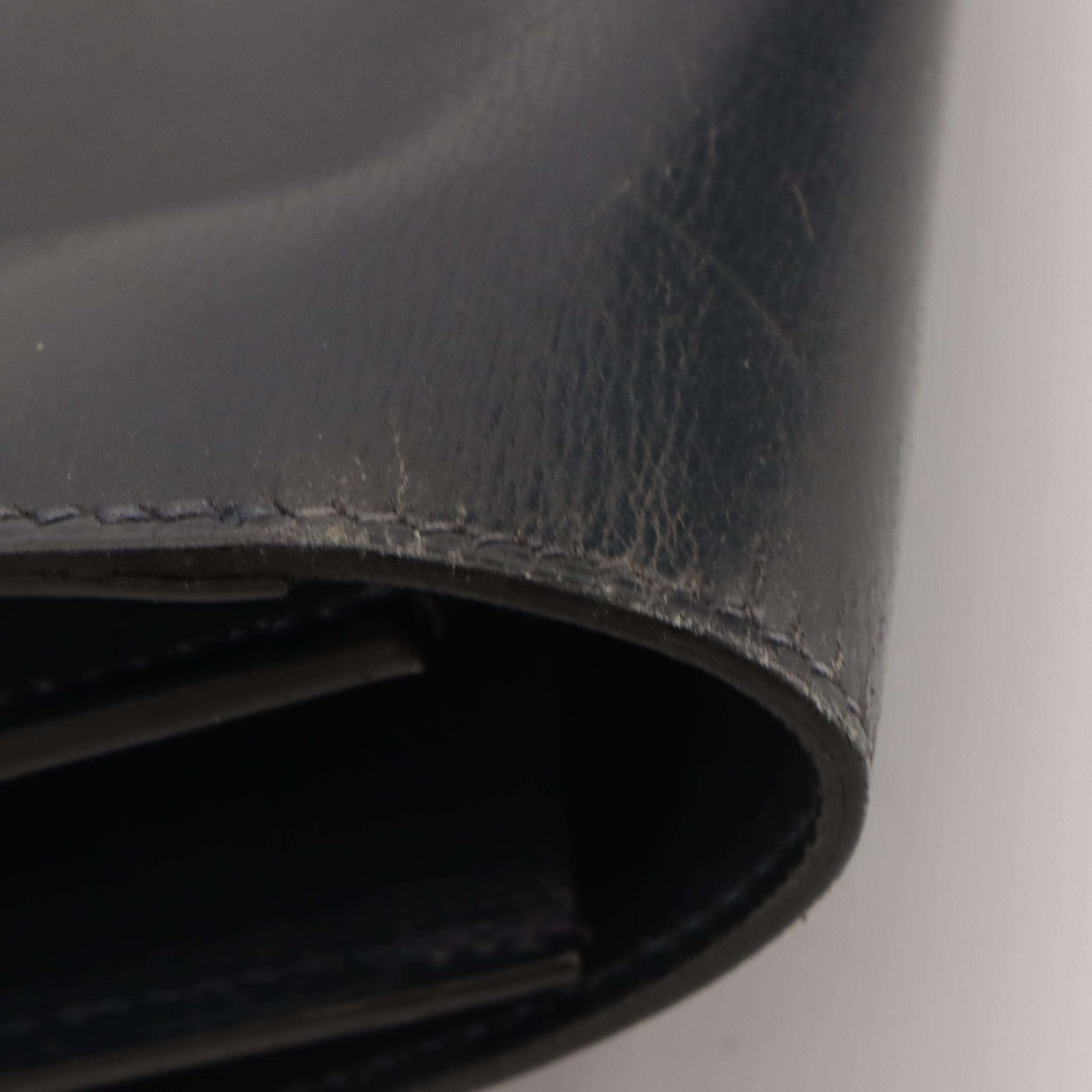 Hermès 35cm Clutch/Portfolio in Deep Navy Gulliver Leather, 1980s