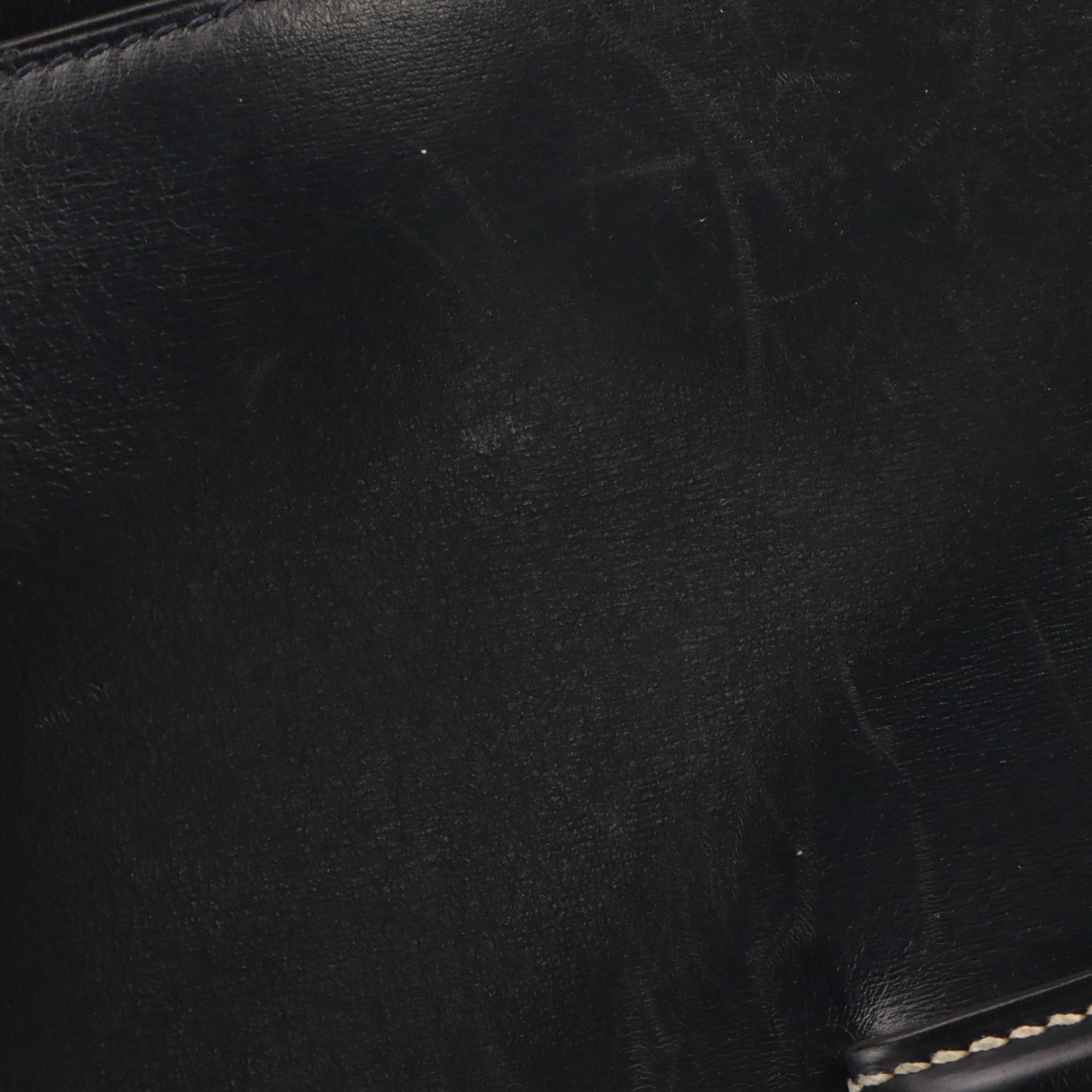 Hermès 35cm Clutch/Portfolio in Deep Navy Gulliver Leather, 1980s