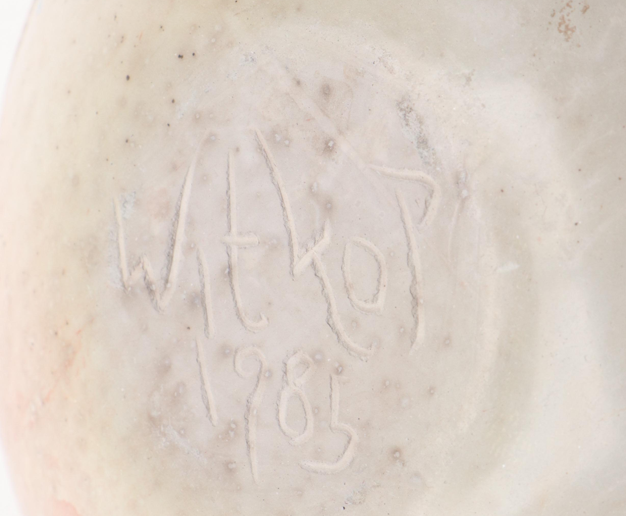 Mary Witkop Southwestern Serpent and Lizard Horse Hair Raku Ceramic Vases