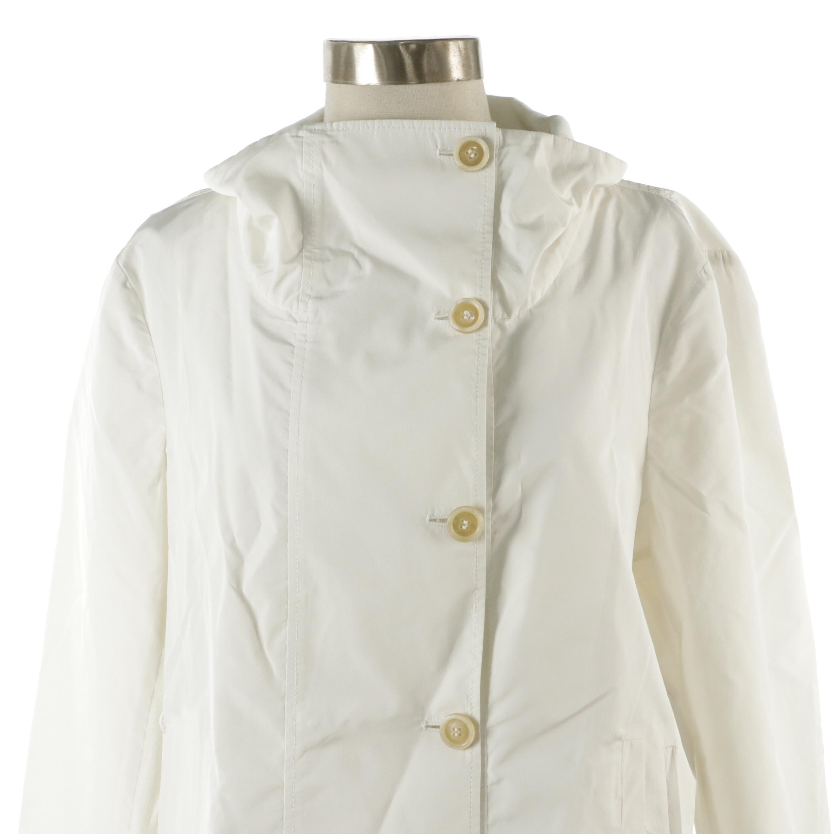 Piazza Sempione White Button-Front Lightweight Jacket