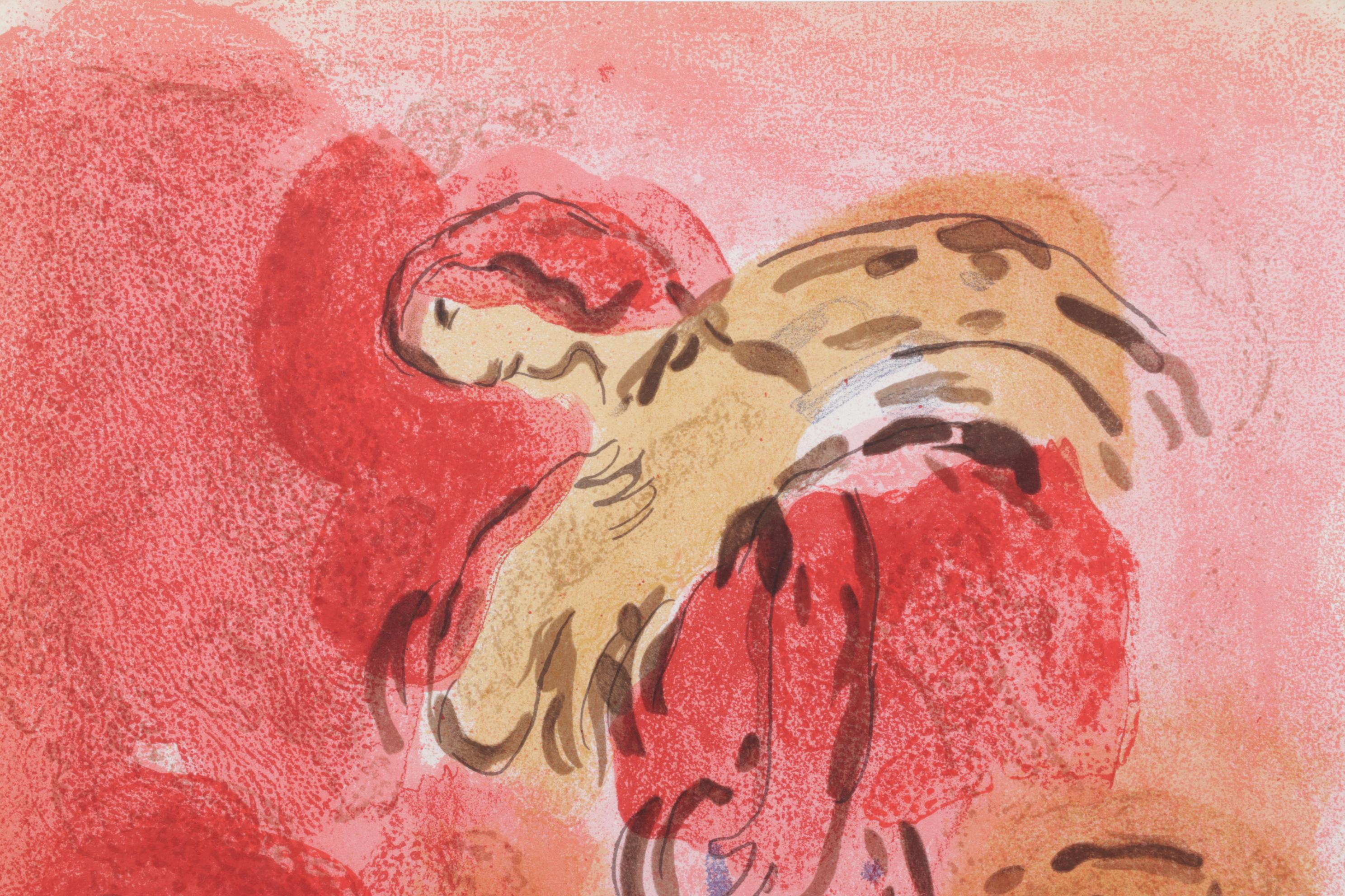 Marc Chagall Color Lithograph "Ruth la glaneuse" From "Verve," 1960