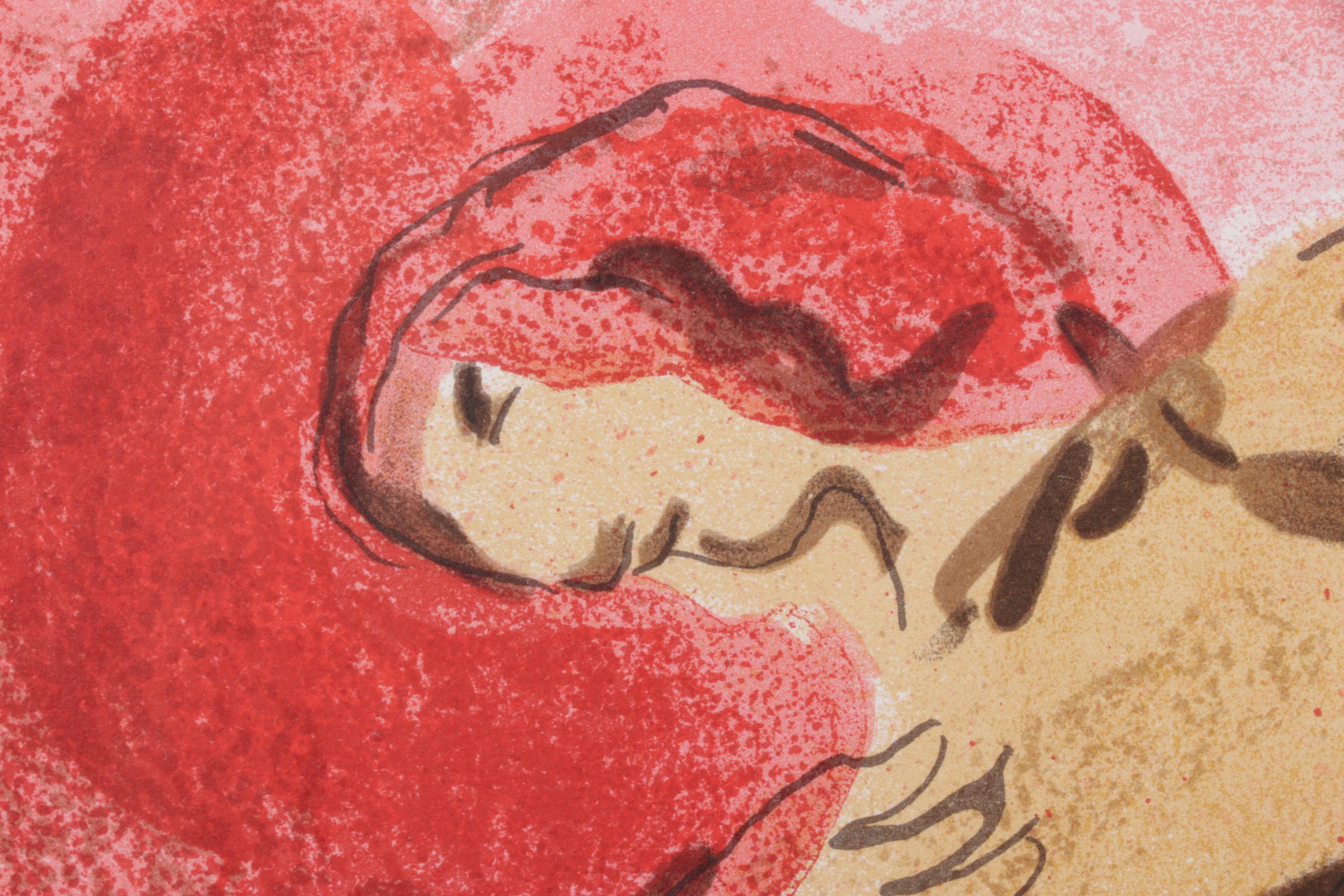 Marc Chagall Color Lithograph "Ruth la glaneuse" From "Verve," 1960