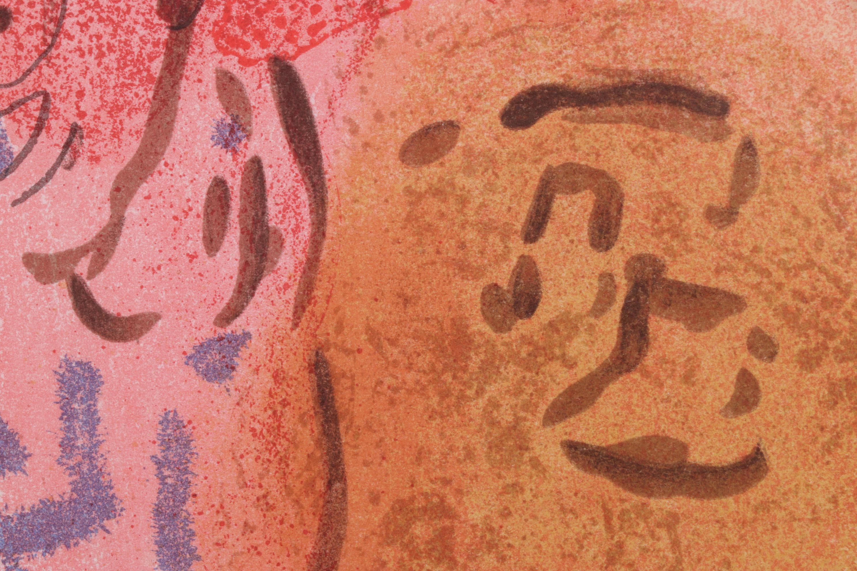 Marc Chagall Color Lithograph "Ruth la glaneuse" From "Verve," 1960