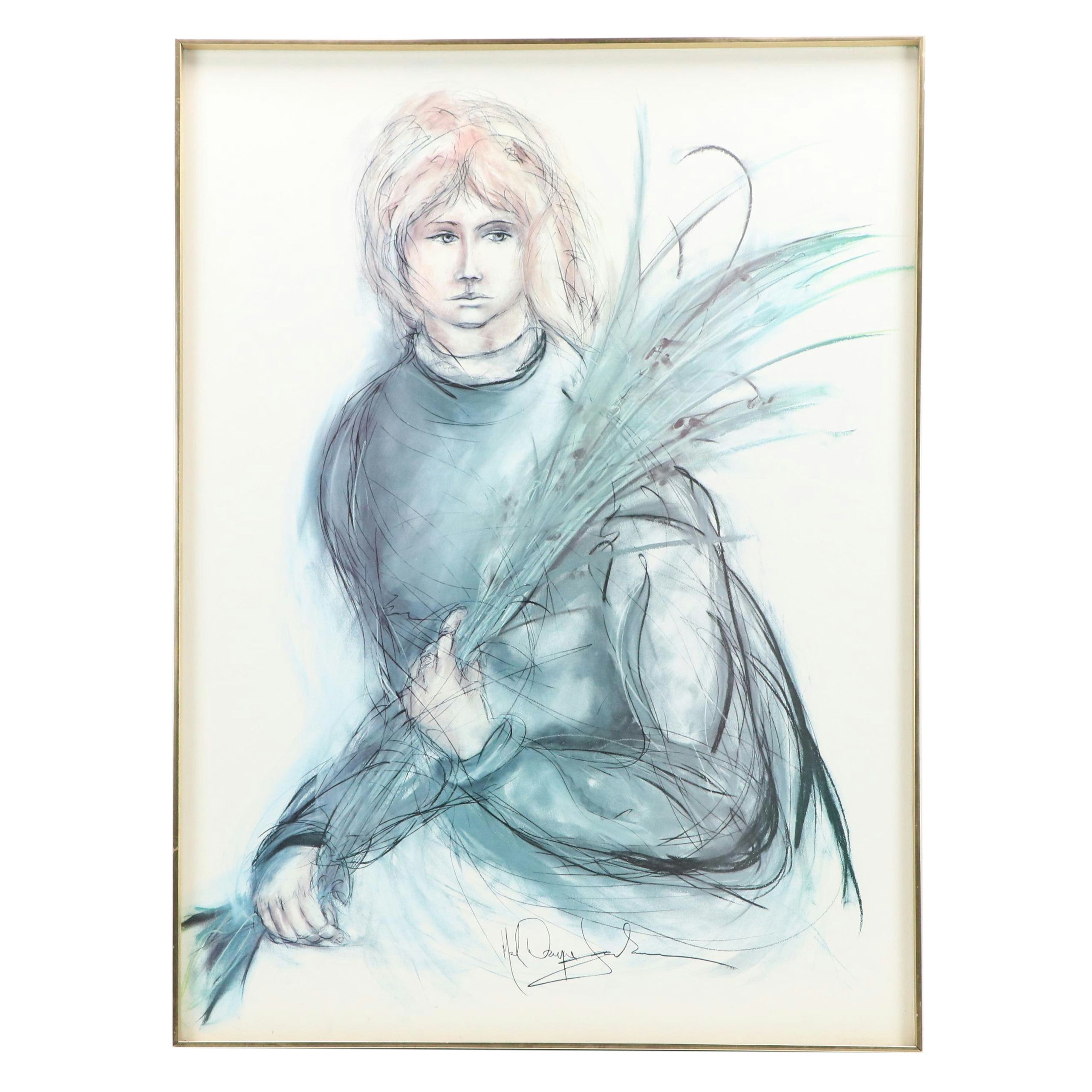 Turner Wall Accessory Offset Lithograph "Christ Garden," Mid-Late 20th Century