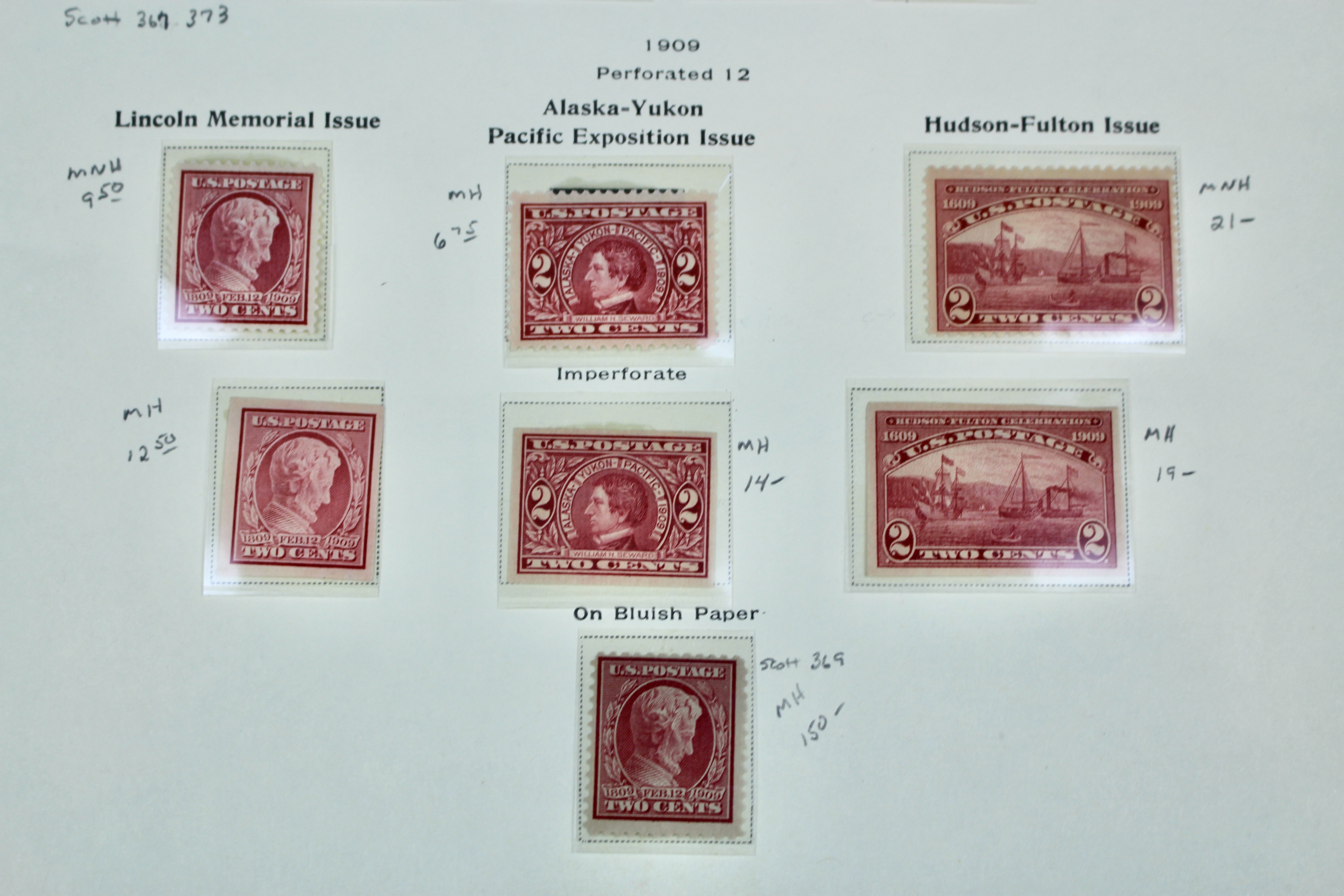 Mint Condition Scott #s 367 to 373 U.S. Postage Stamps