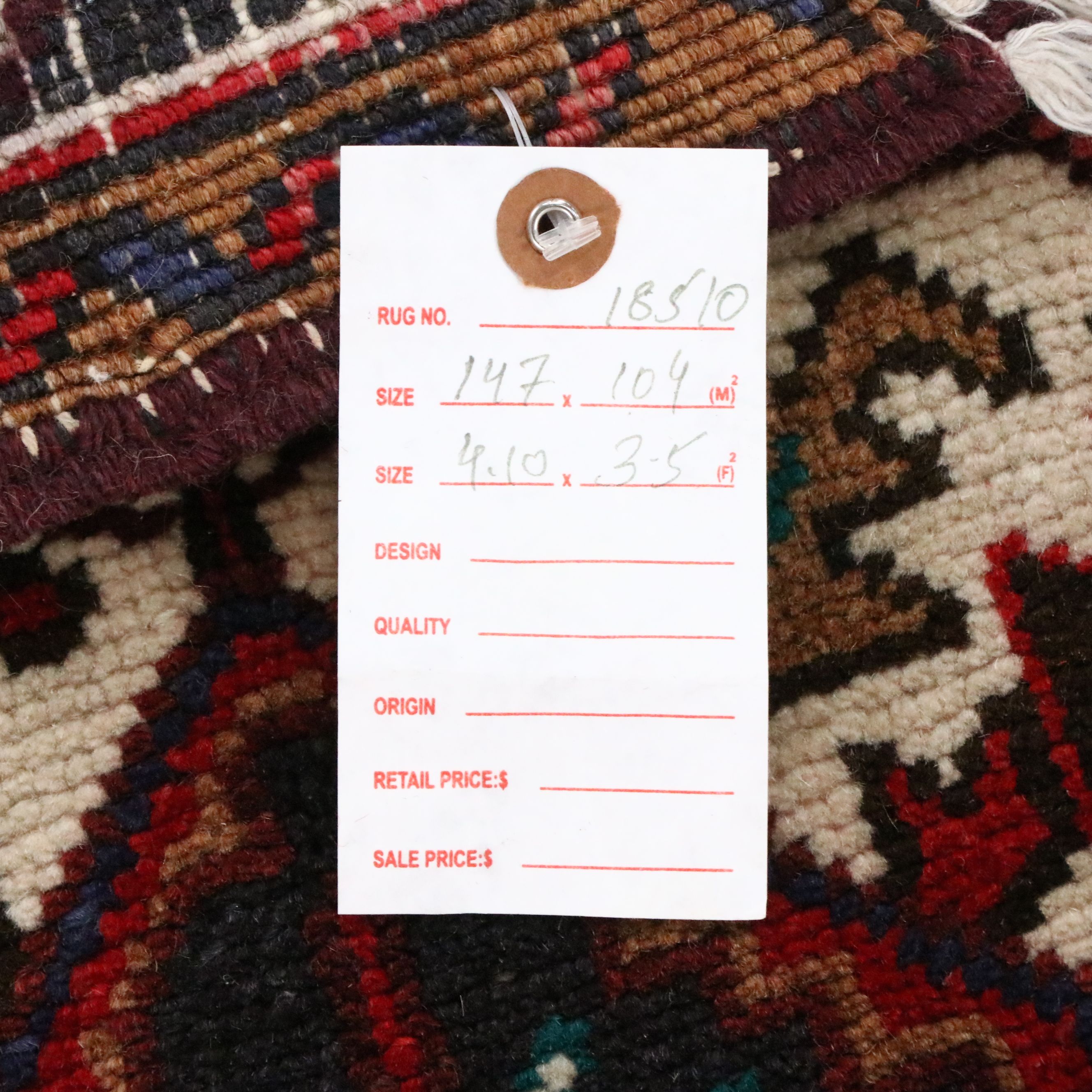 3'5 x 4'11 Hand-Knotted Persian Heriz Accent Rug