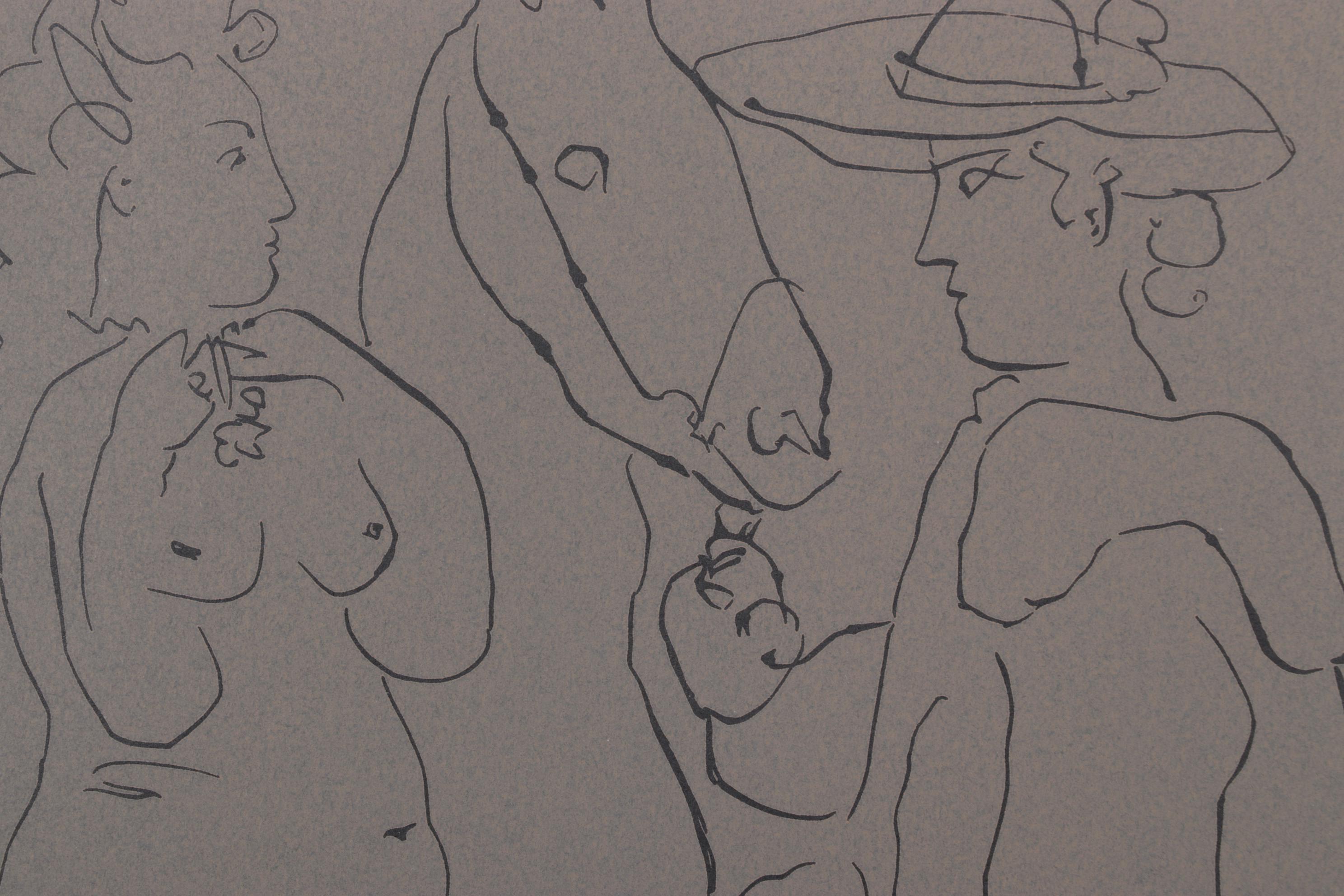 Pablo Picasso Linoleum Cut "Picador, Woman, and Horse," 1962