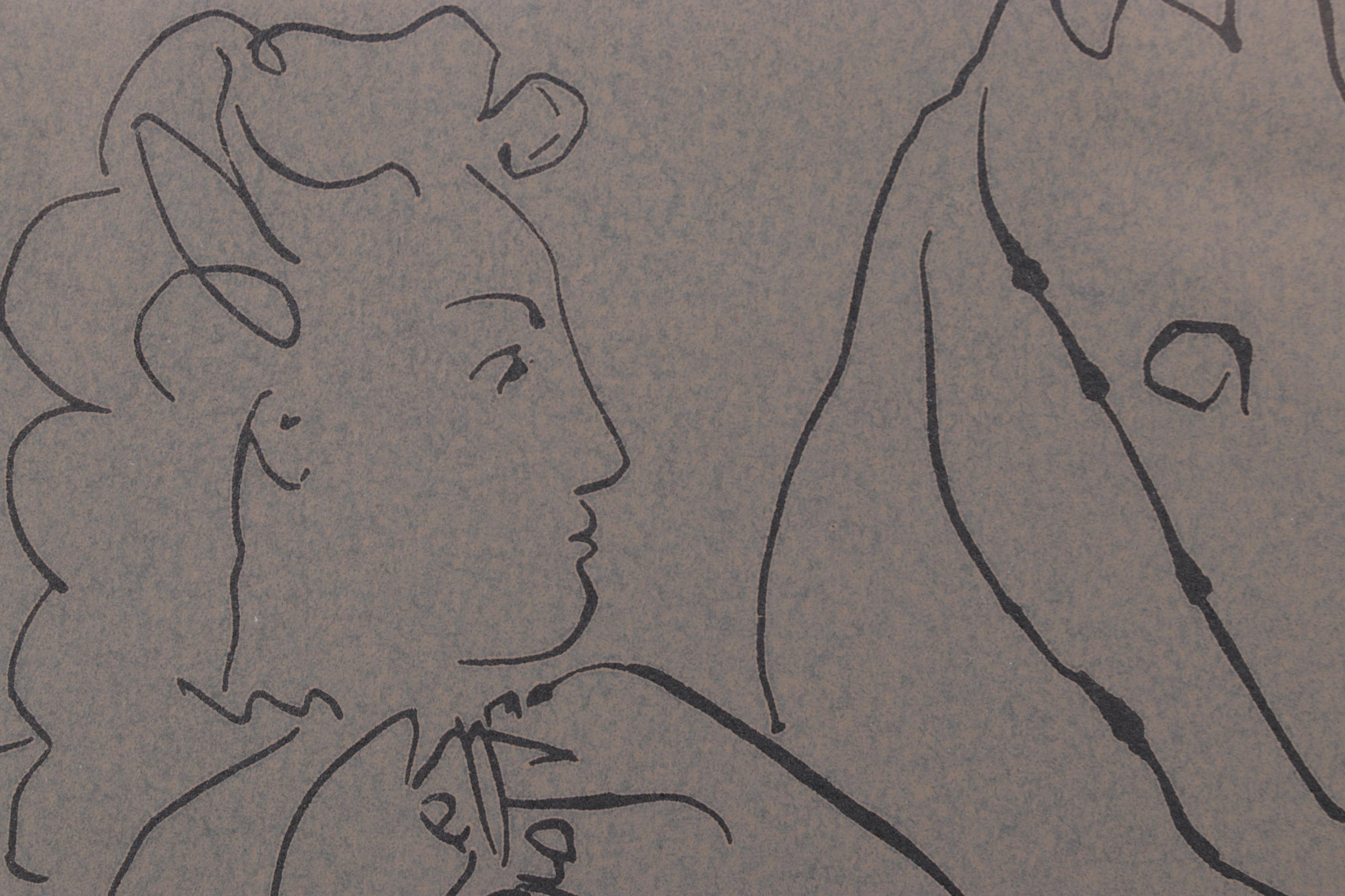 Pablo Picasso Linoleum Cut "Picador, Woman, and Horse," 1962