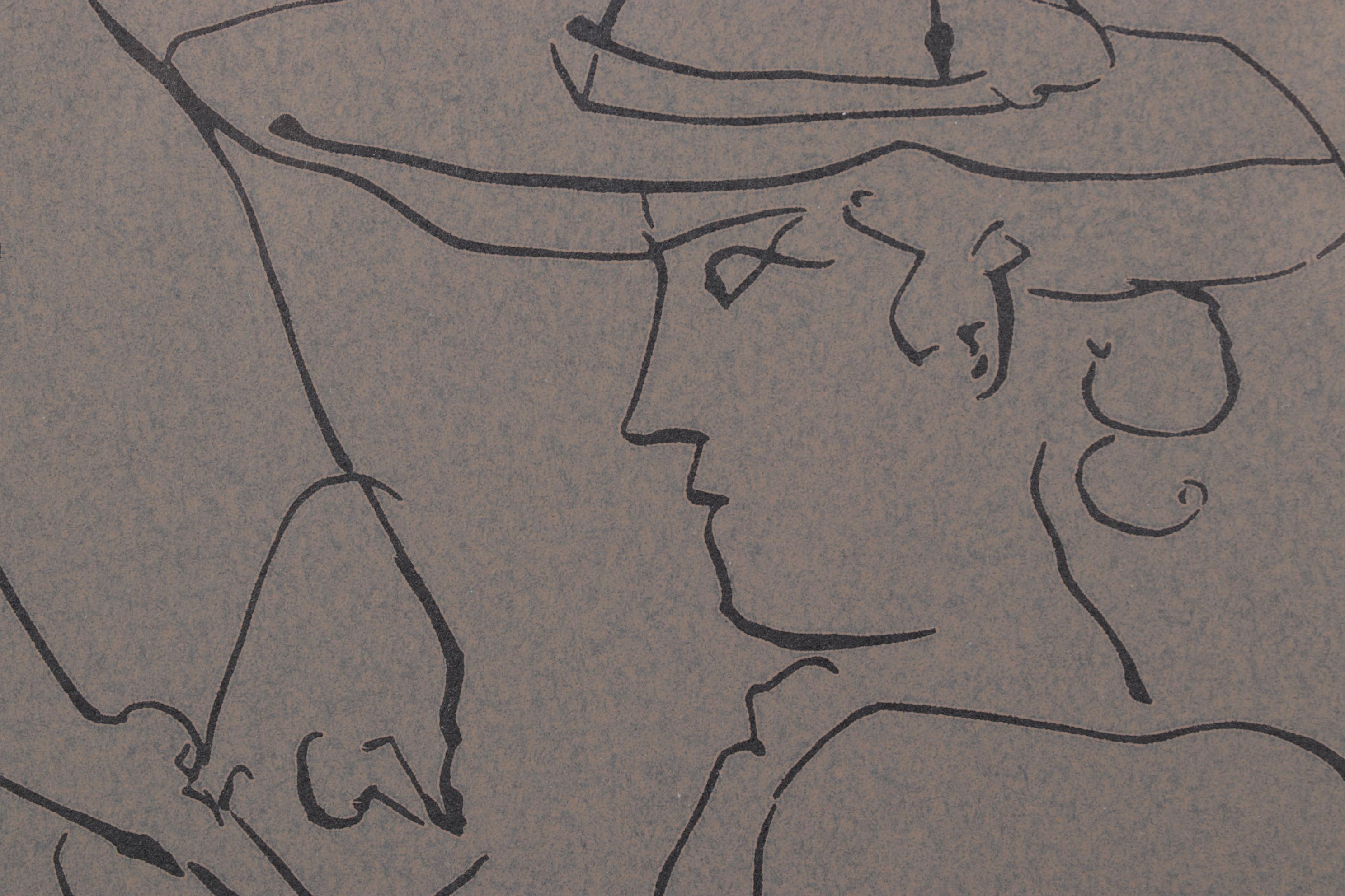 Pablo Picasso Linoleum Cut "Picador, Woman, and Horse," 1962