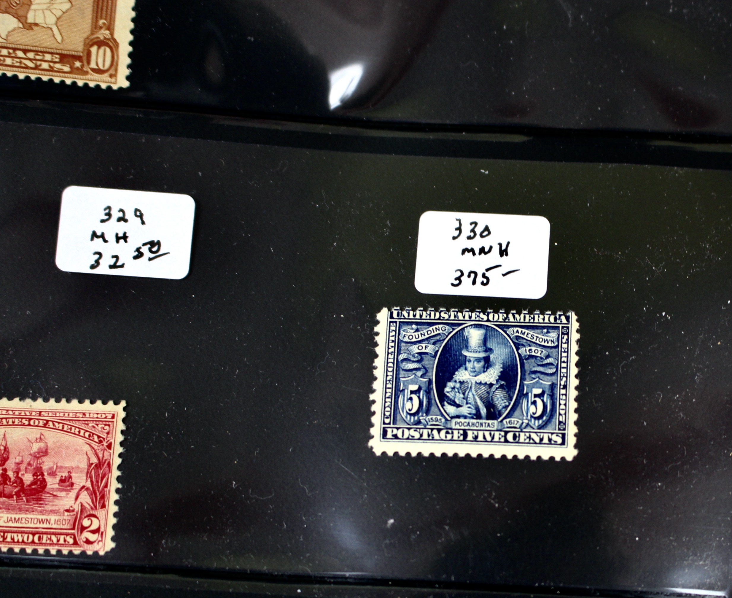 Eight Mint Condition Early U.S. Postage Stamps, Scott 323 to 330