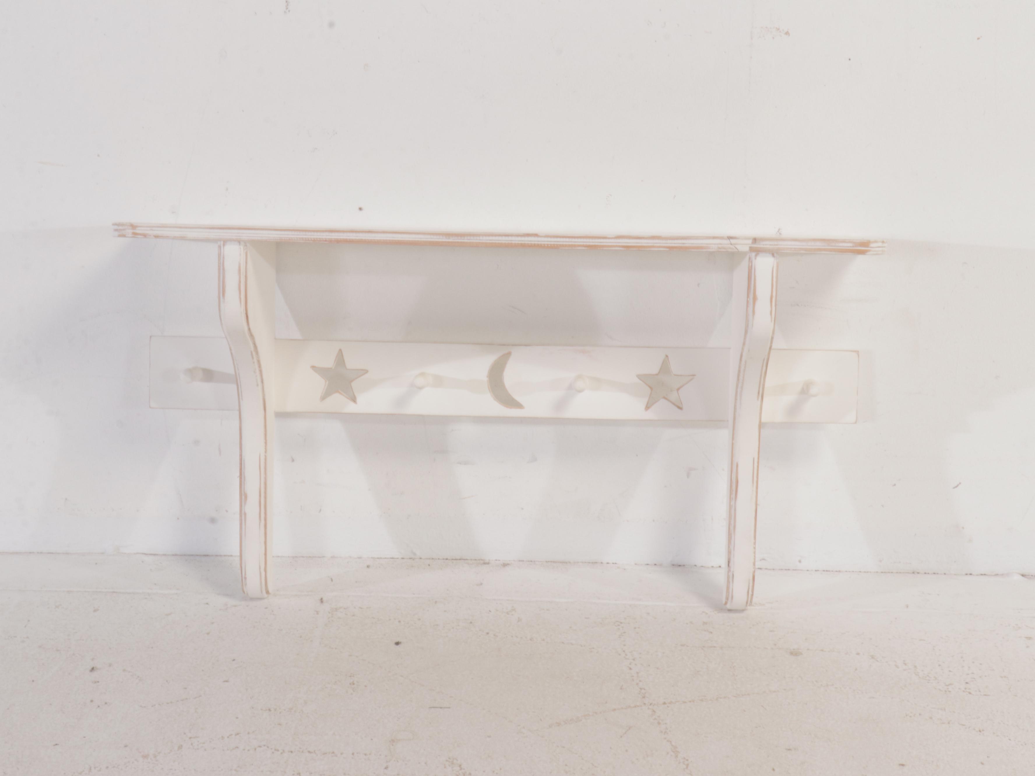 Shaker Style Red Painted Footstool with Decorative Shelf and Basket
