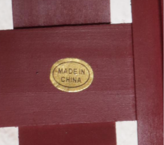 Shaker Style Red Painted Footstool with Decorative Shelf and Basket