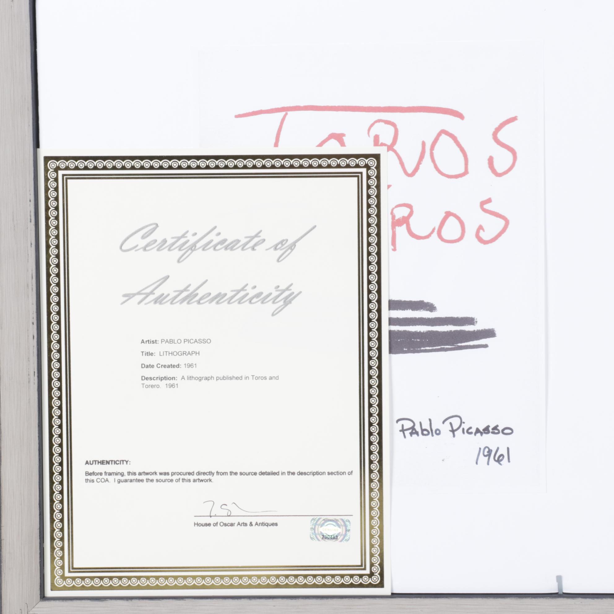 Lithograph after Pablo Picasso "Jacqueline in a Pink Dress," 1961