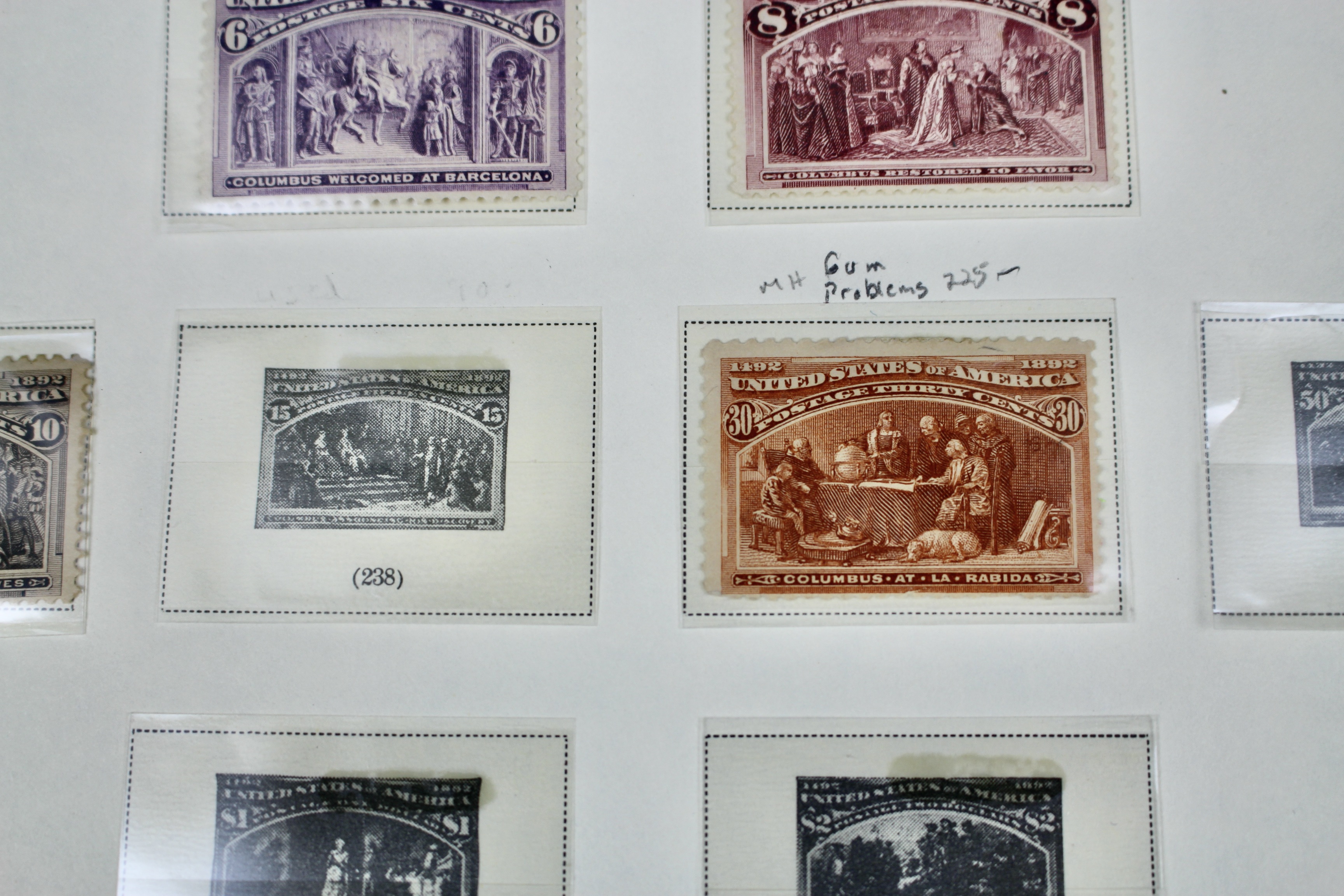 Eight Different Mint Condition 1893 Columbian Exposition Postage Stamps