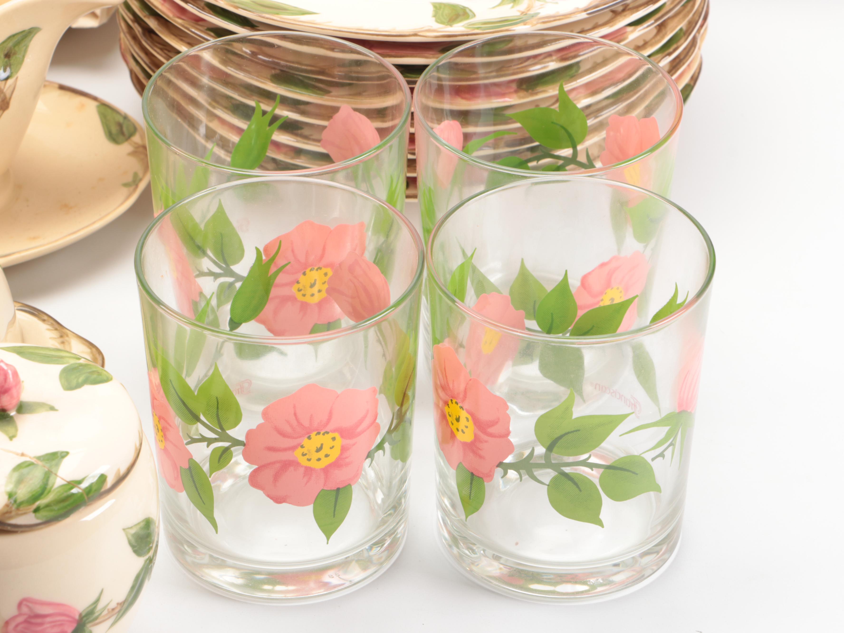 Franciscan "Dessert Rose" Tableware and Accessories, Mid to Late 20th Century