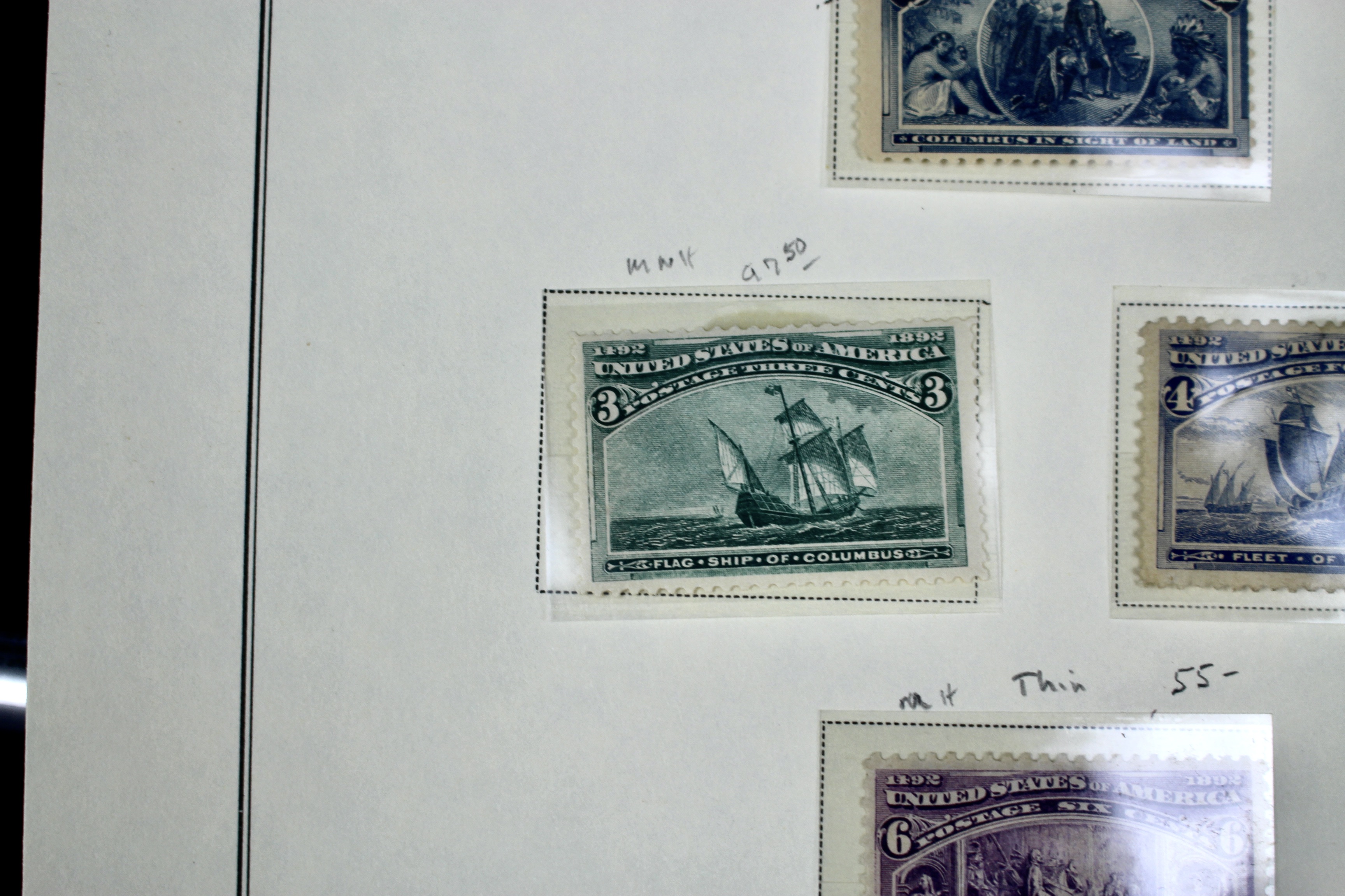 Eight Different Mint Condition 1893 Columbian Exposition Postage Stamps