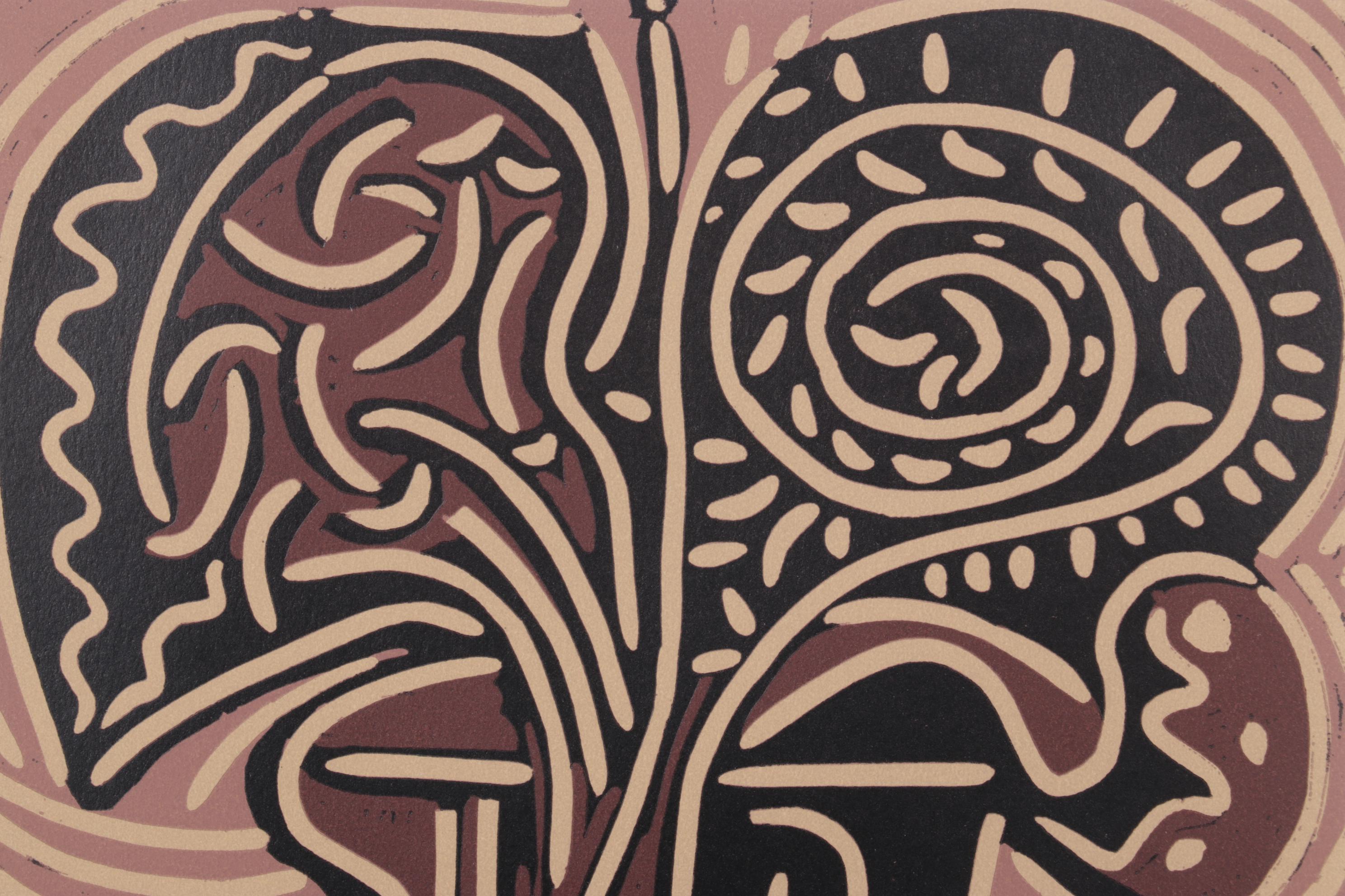 Pablo Picasso Linoleum Cut "Flower Vase," 1962