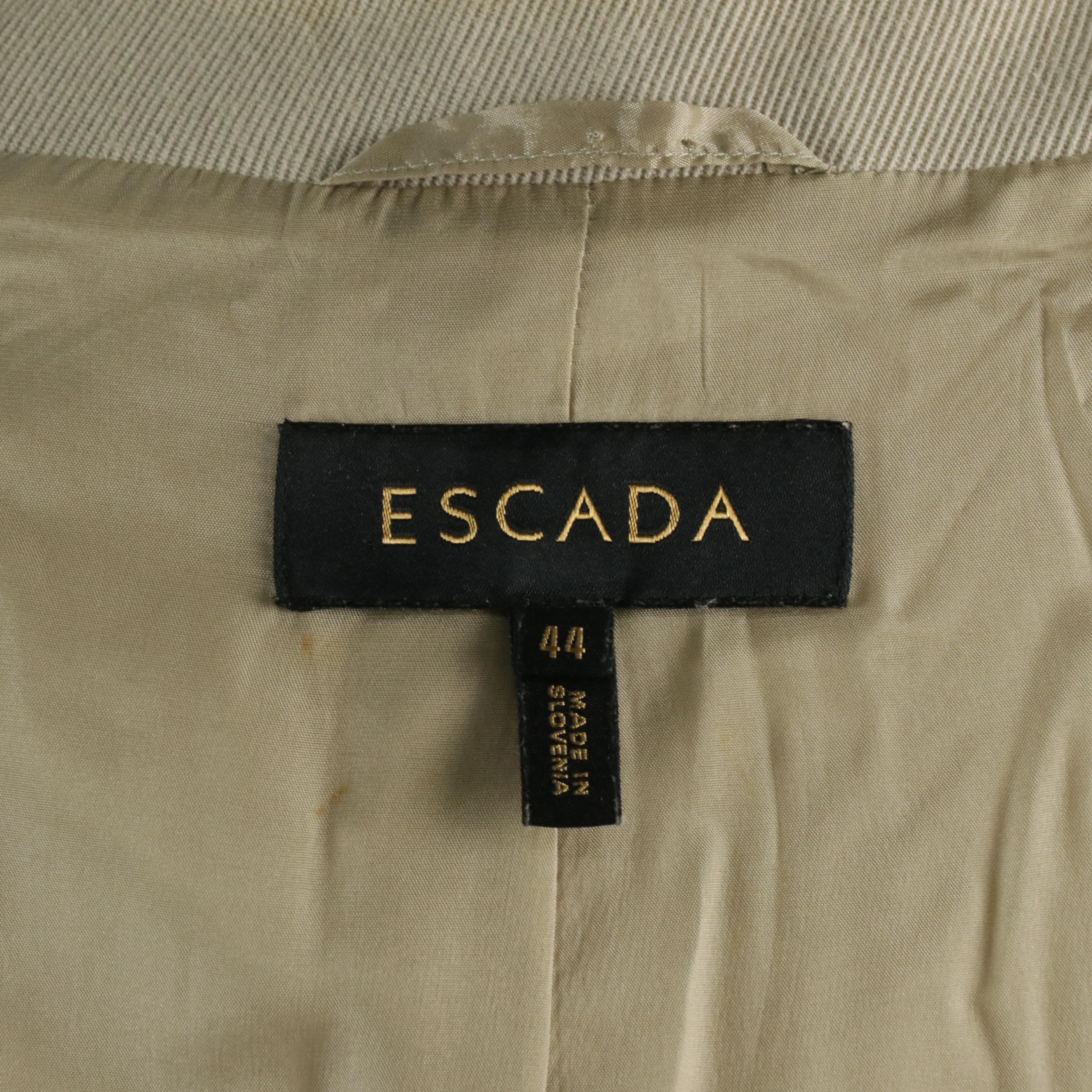 Escada Silk Satin Cami and Single-Button Jacket with Detachable Collar