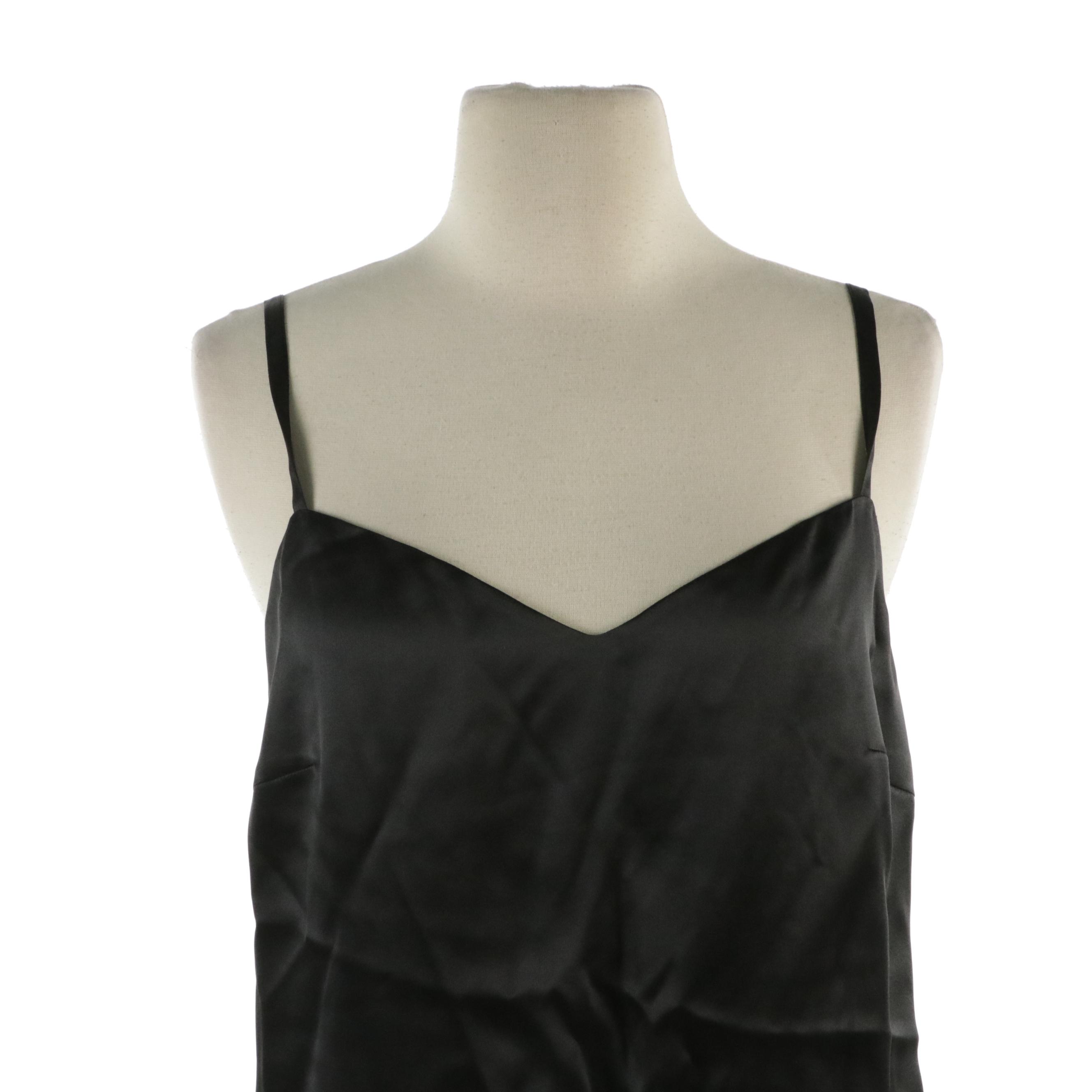 Escada Silk Satin Cami and Single-Button Jacket with Detachable Collar