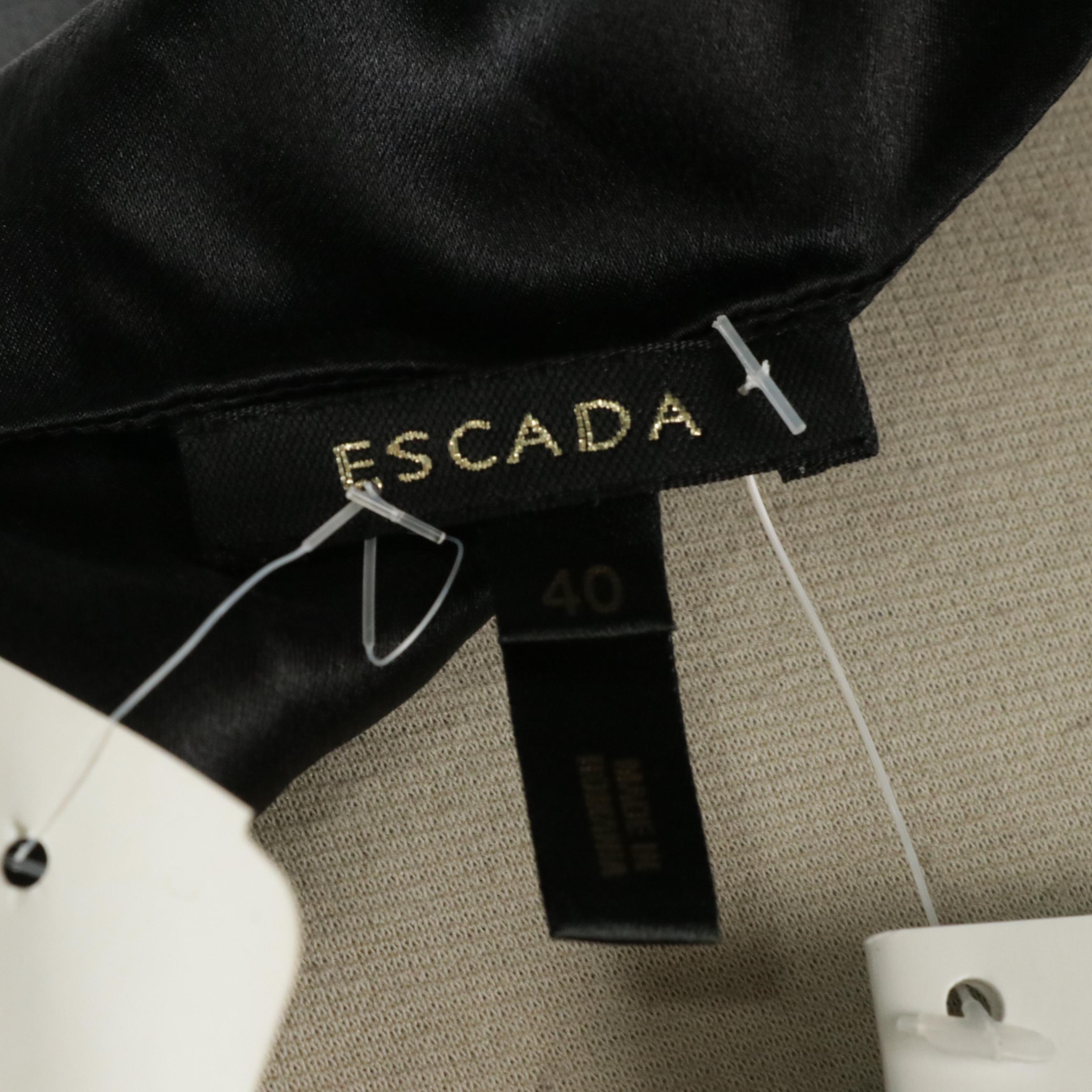 Escada Silk Satin Cami and Single-Button Jacket with Detachable Collar