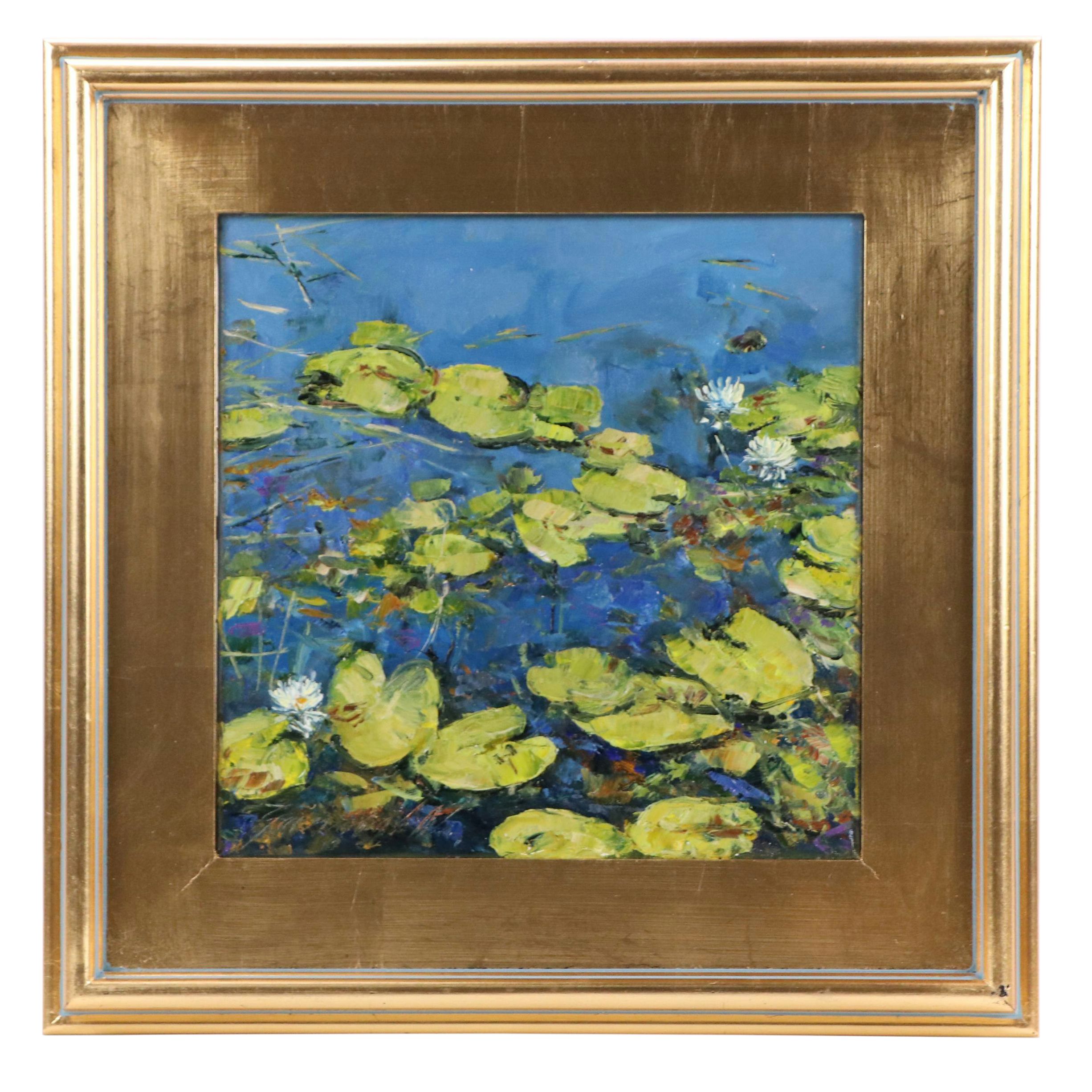 Garncarek Aleksander Water Lily Oil Painting, 2025