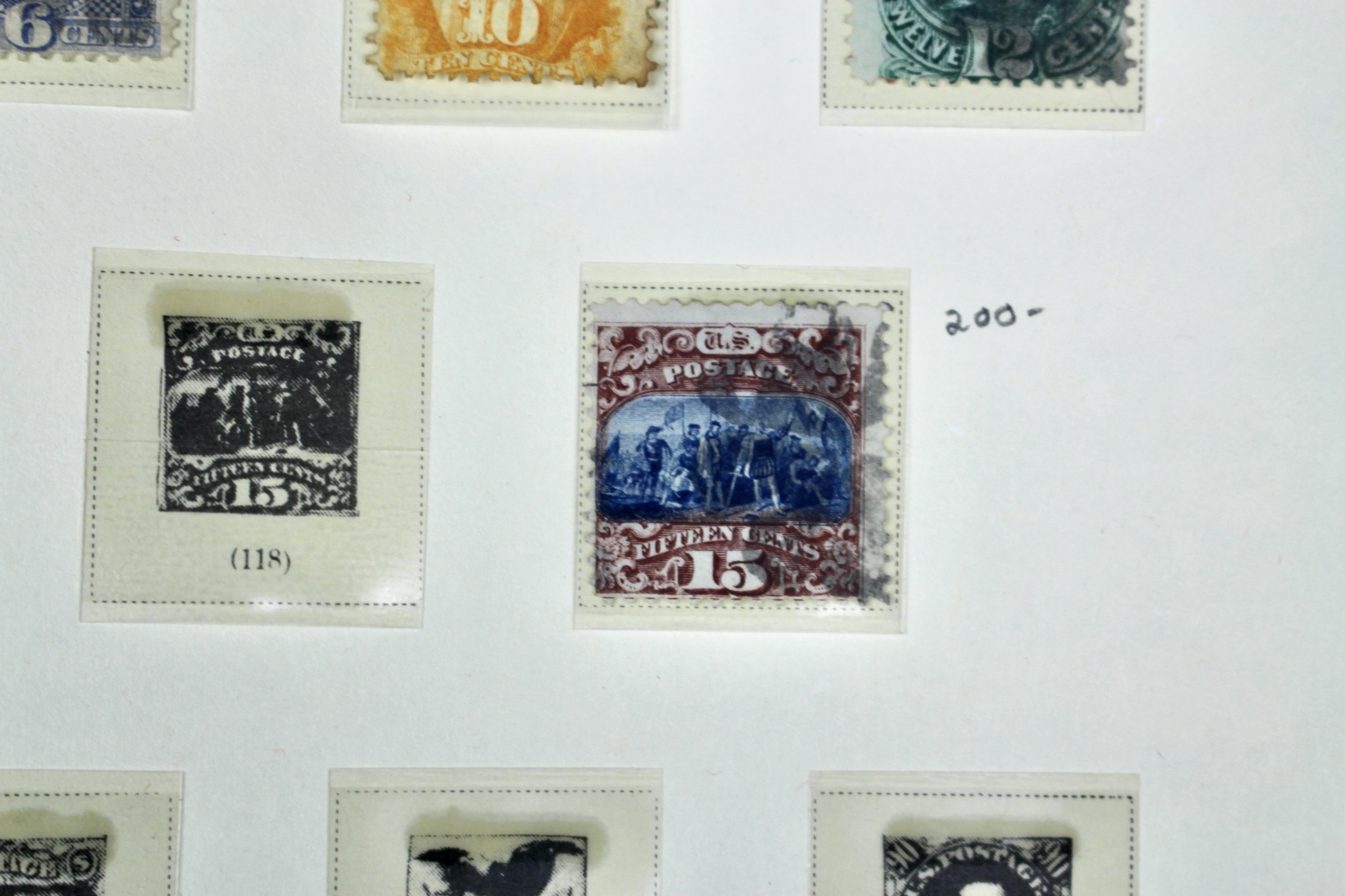 Seven Different 1869 Pictorial U.S. Postage Stamps