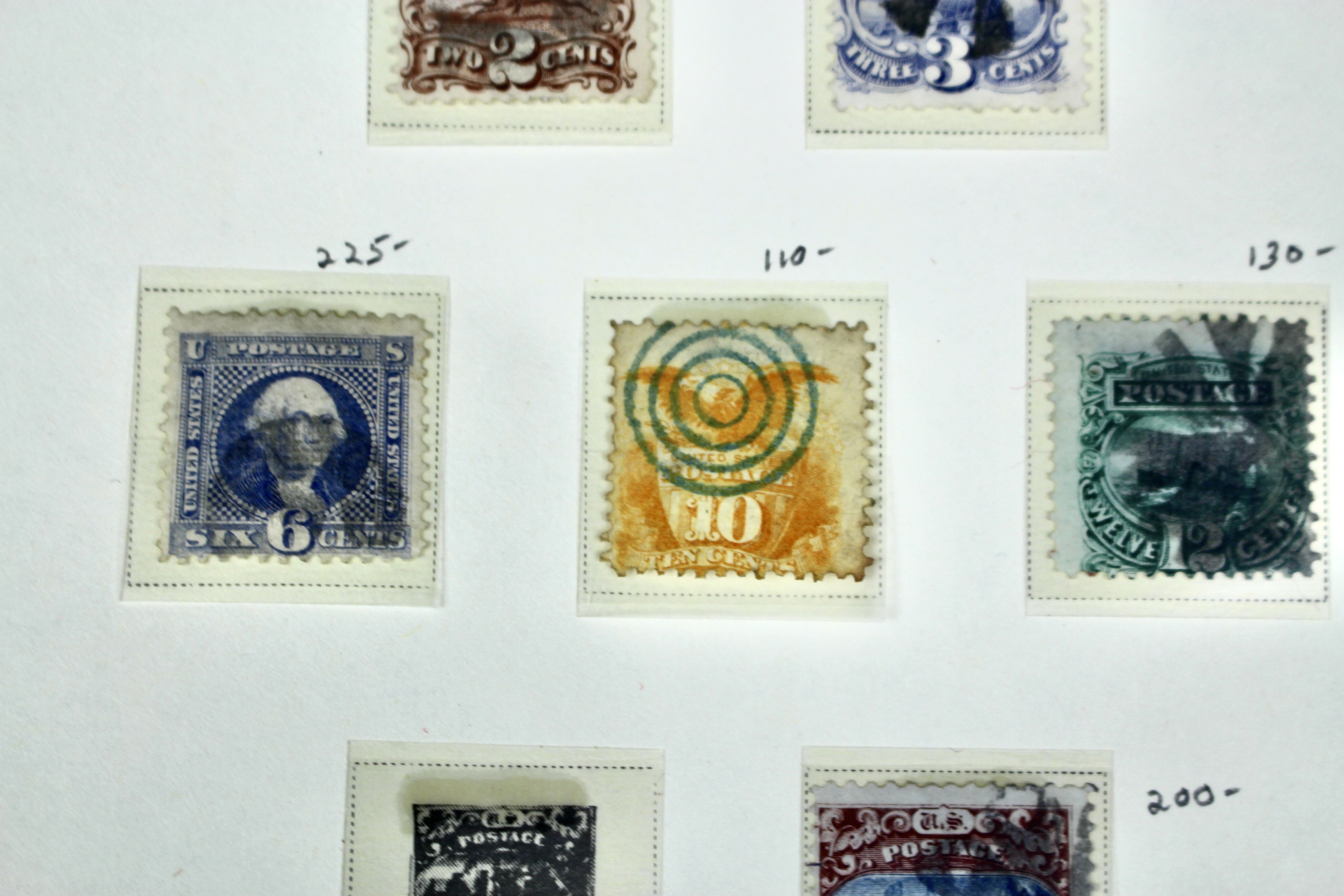 Seven Different 1869 Pictorial U.S. Postage Stamps