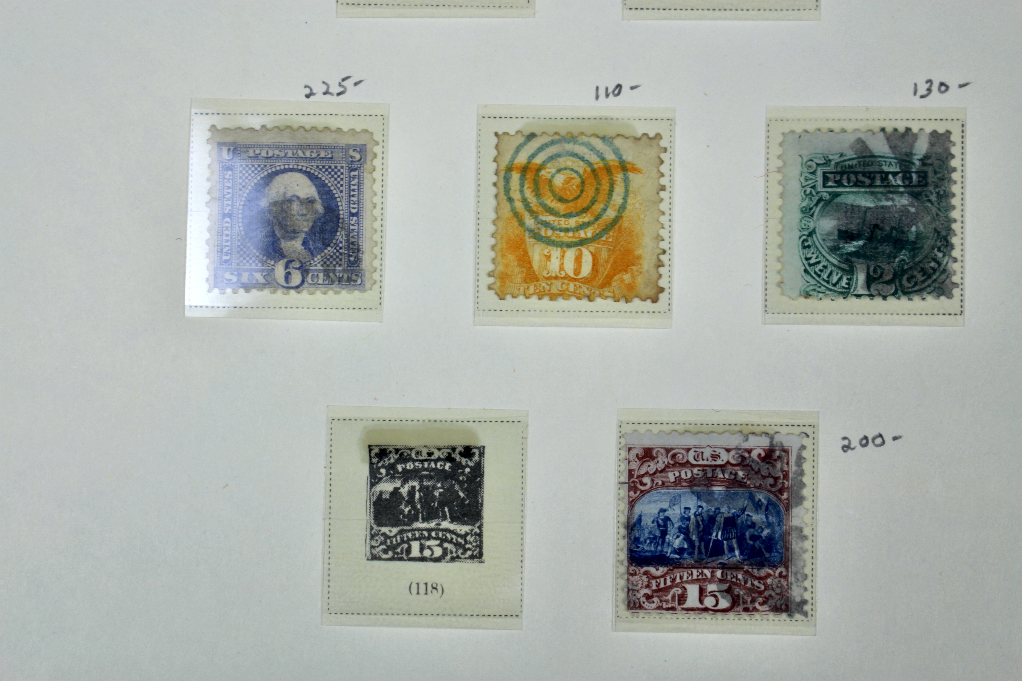 Seven Different 1869 Pictorial U.S. Postage Stamps