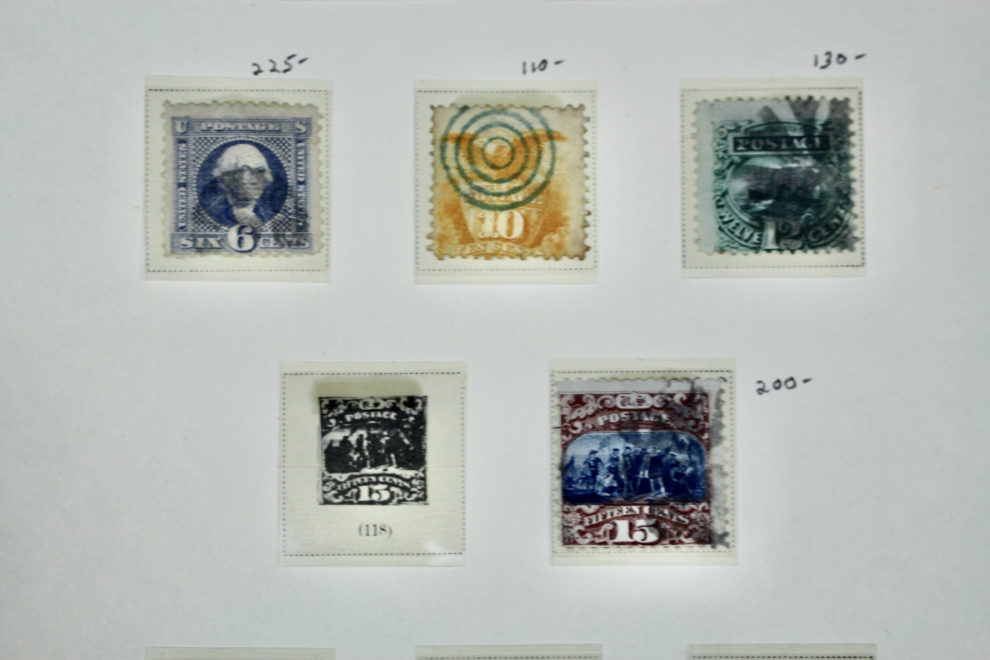 Seven Different 1869 Pictorial U.S. Postage Stamps