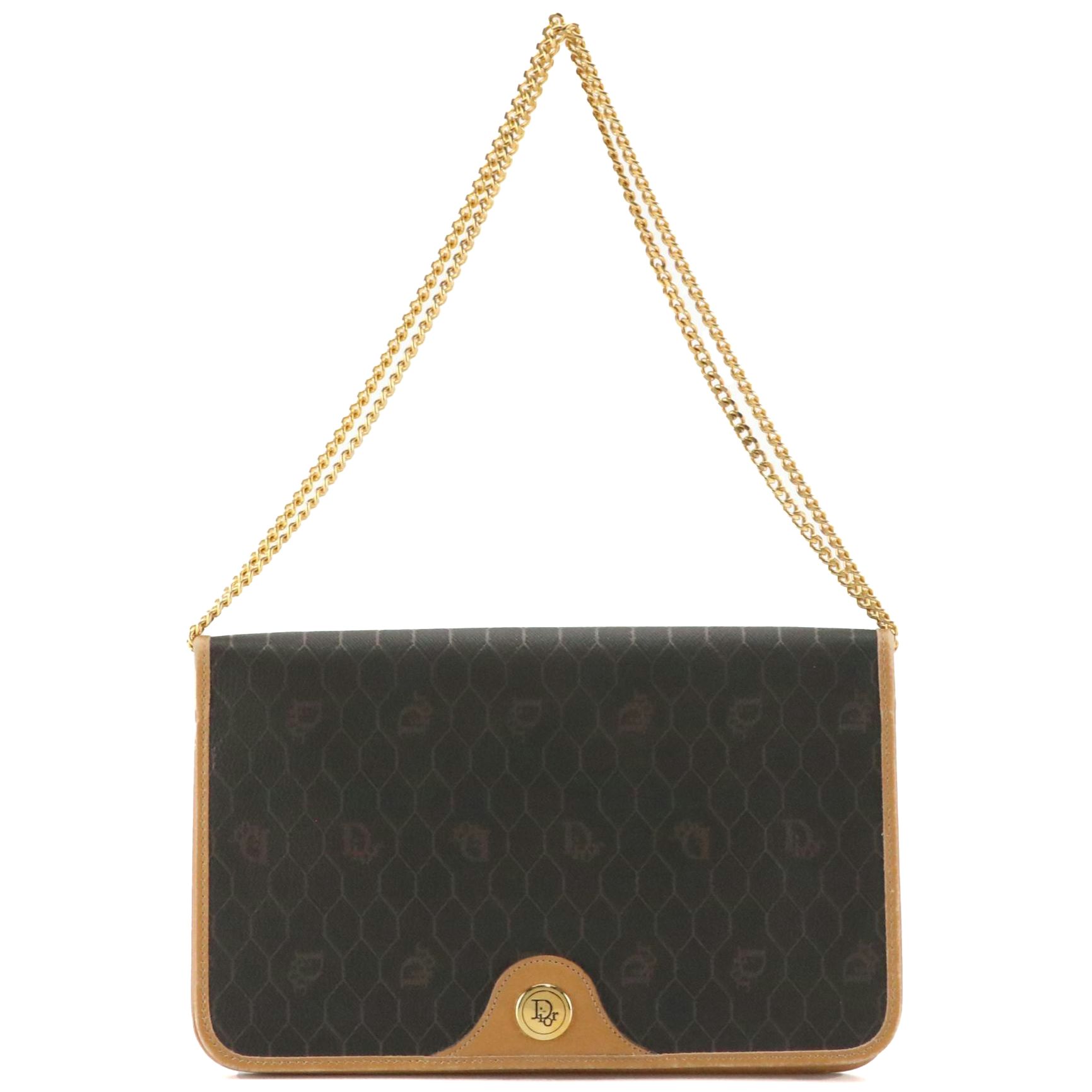 Christian Dior Pocketbook Shoulder Bag in Logo Honeycomb Coated Canvas