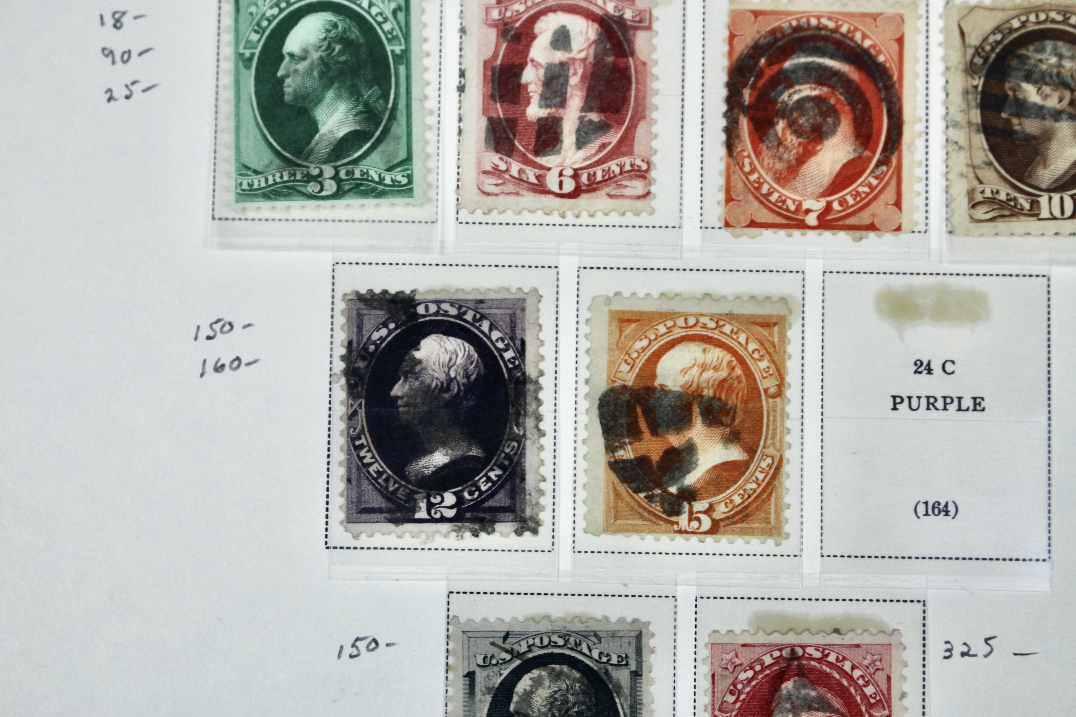 Eleven Early Used U.S. Postage Stamps, 1873 and 1875