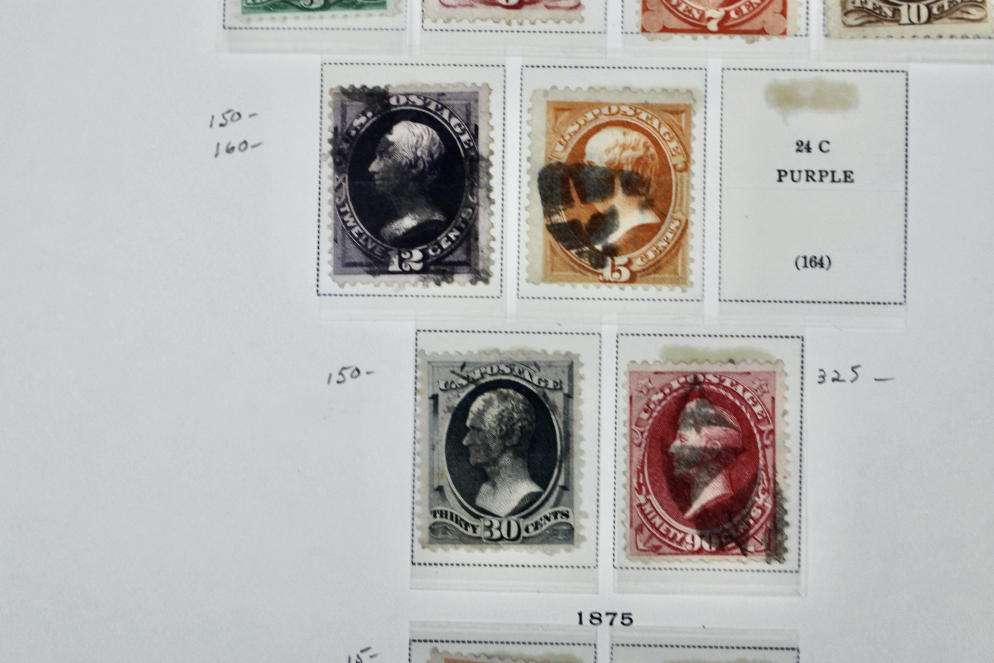 Eleven Early Used U.S. Postage Stamps, 1873 and 1875