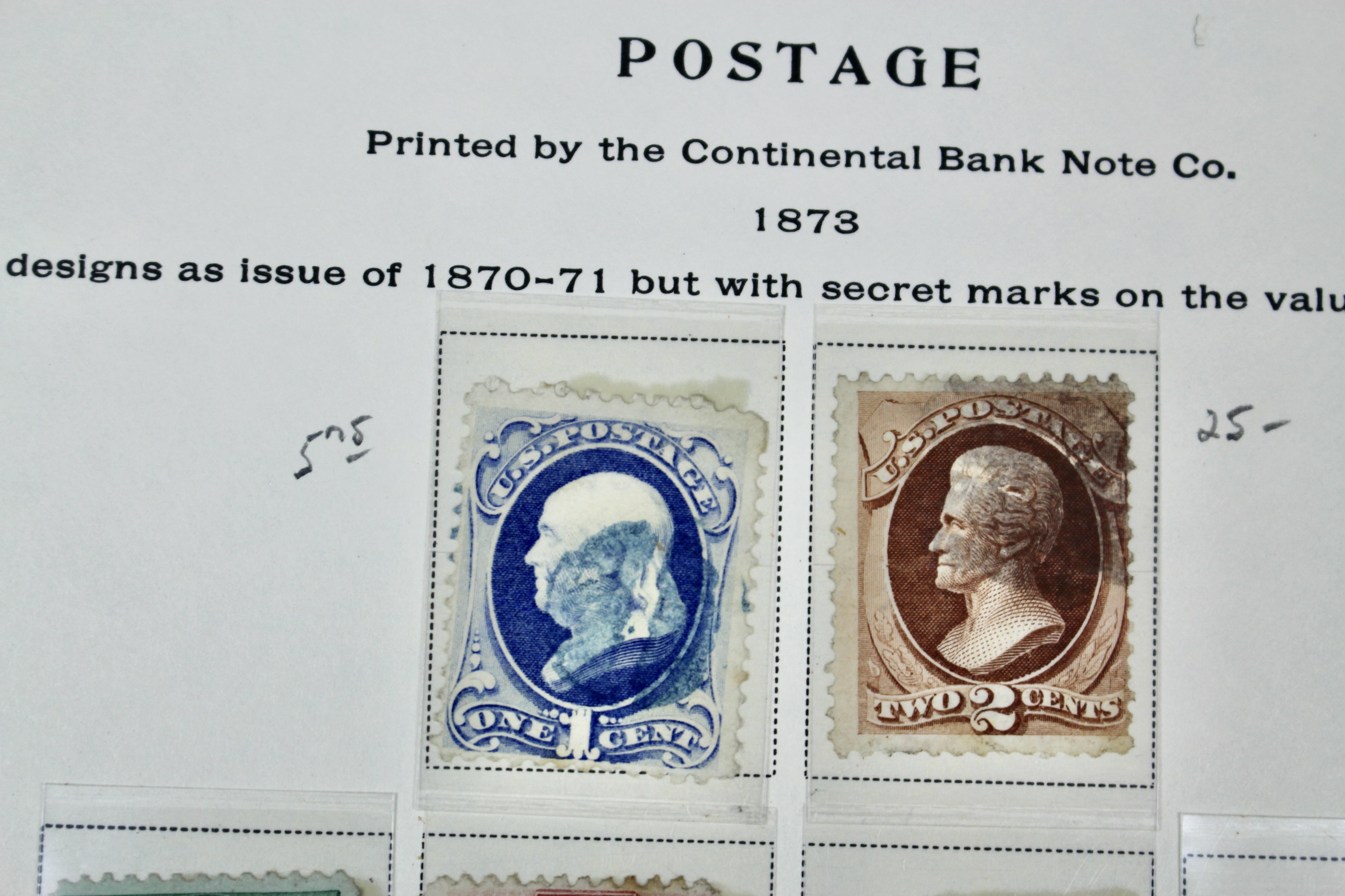 Eleven Early Used U.S. Postage Stamps, 1873 and 1875