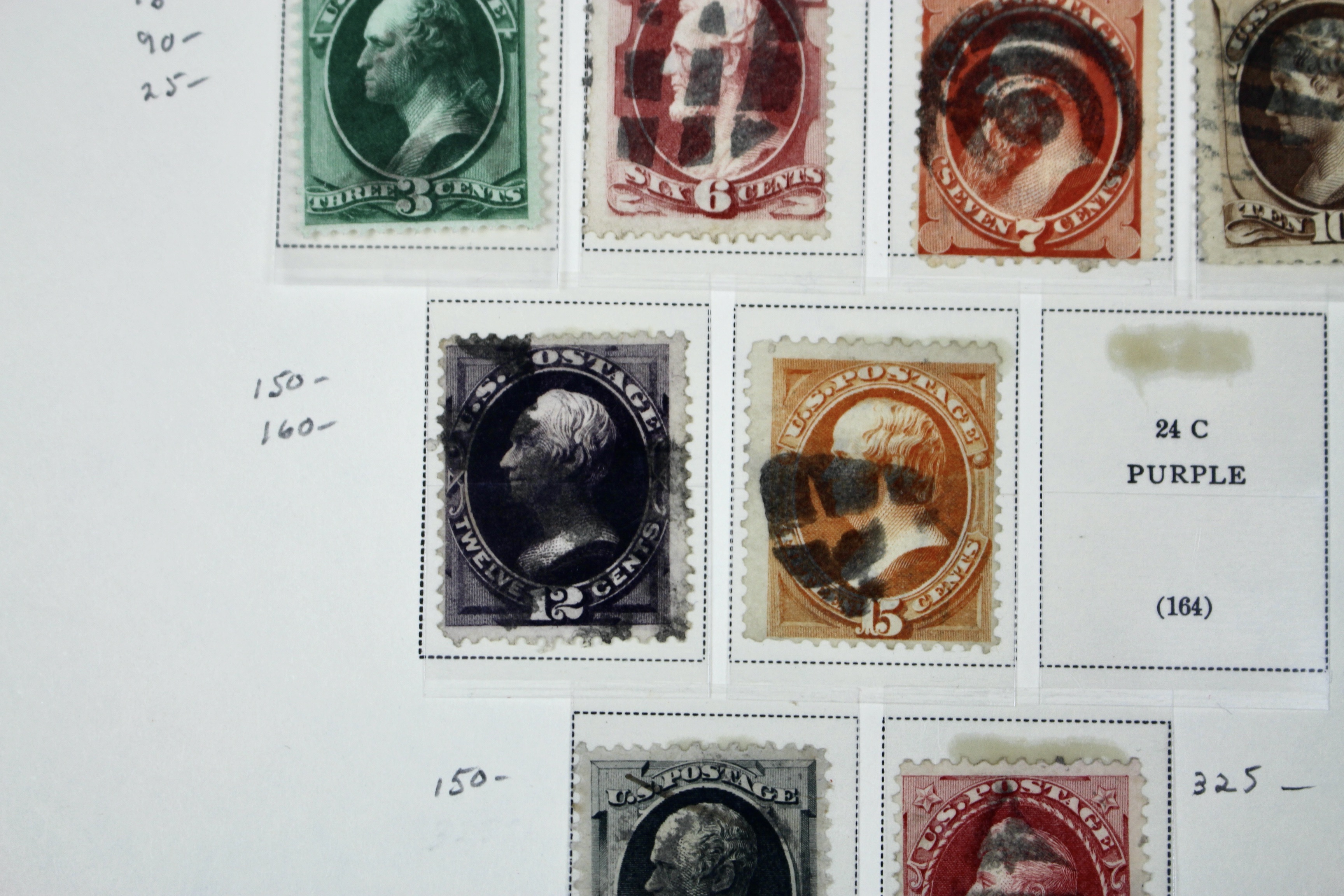 Eleven Early Used U.S. Postage Stamps, 1873 and 1875