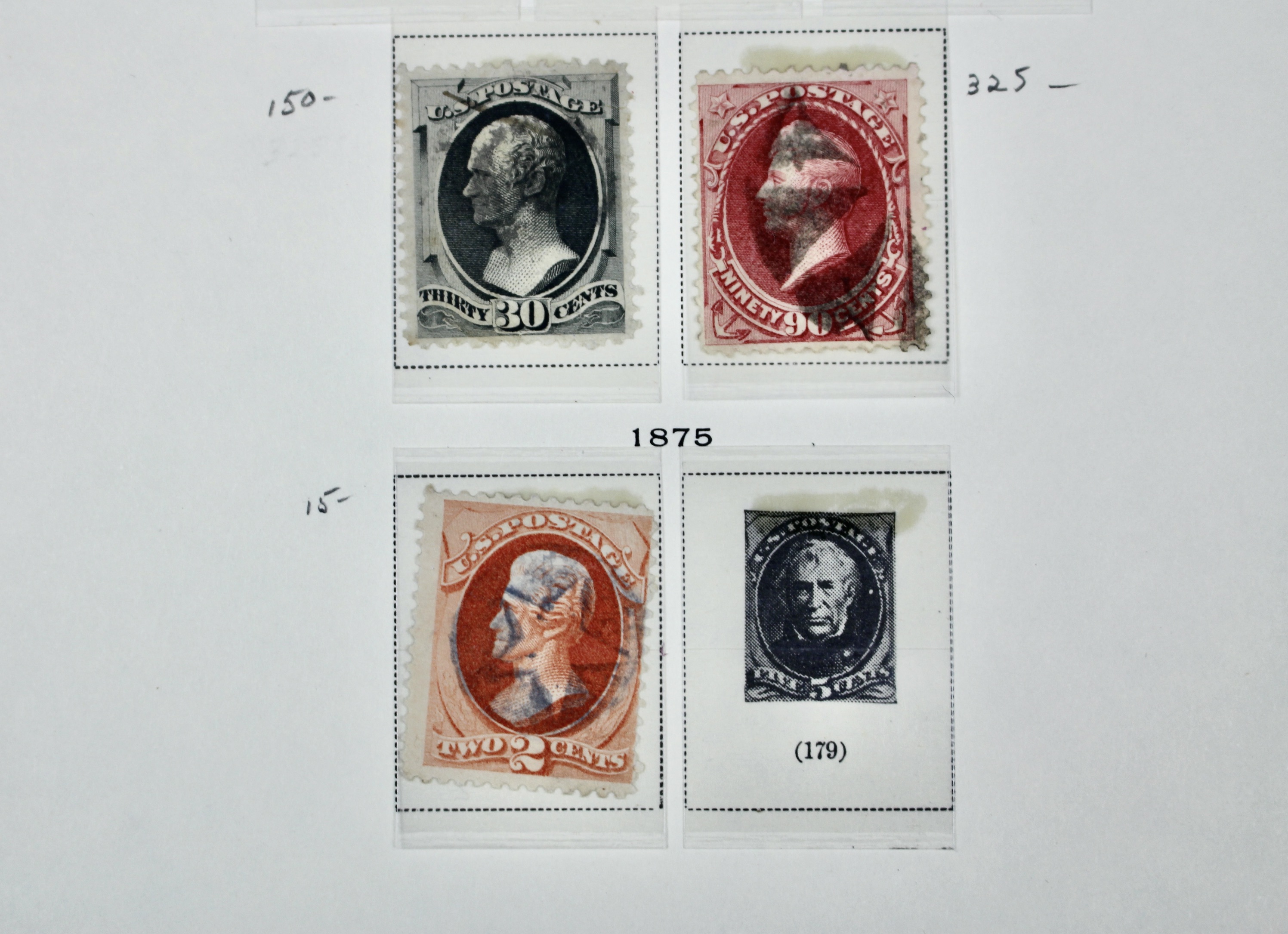 Eleven Early Used U.S. Postage Stamps, 1873 and 1875