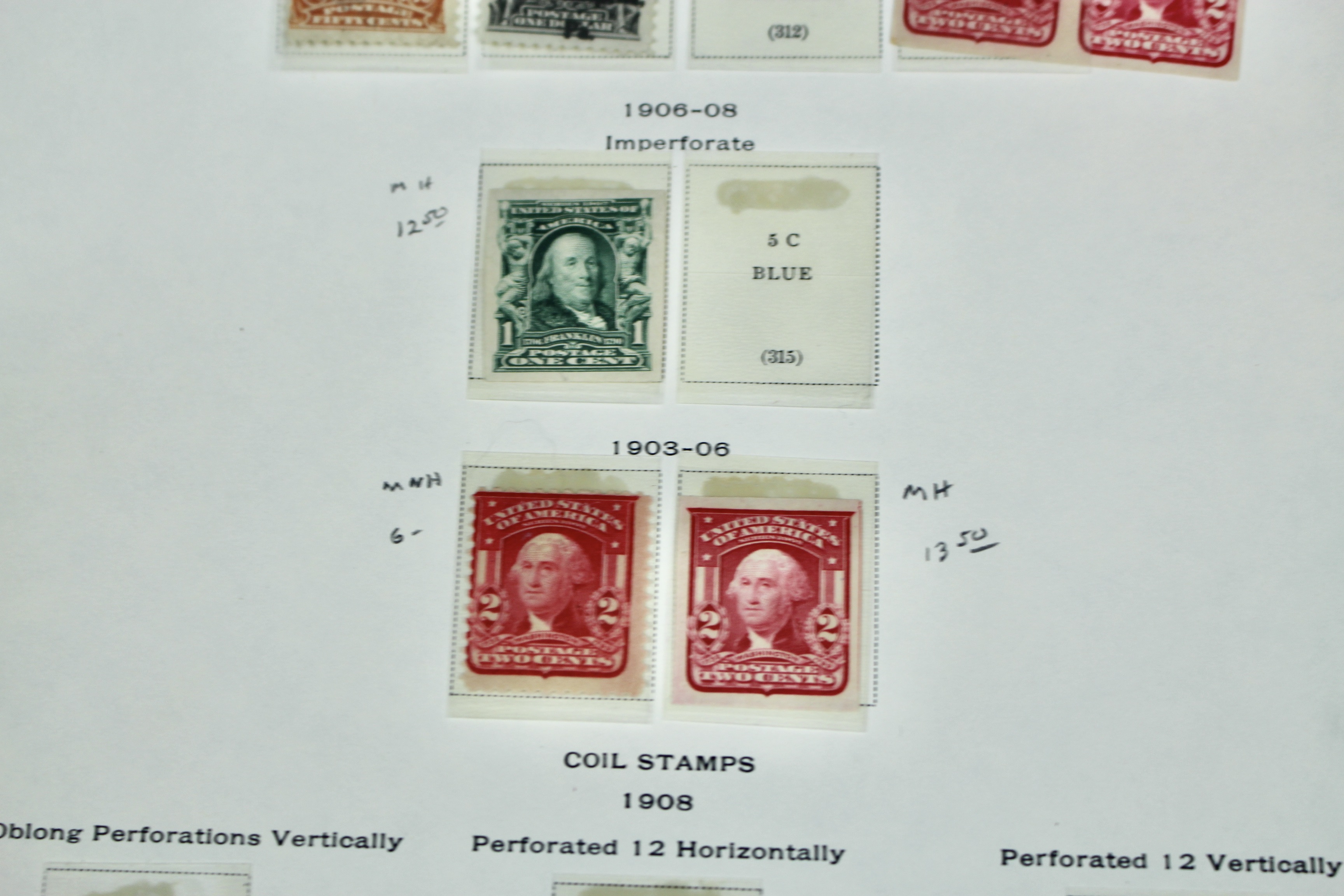 Seventeen Mint and Used U.S. Postage Stamps, 1902 to 1906