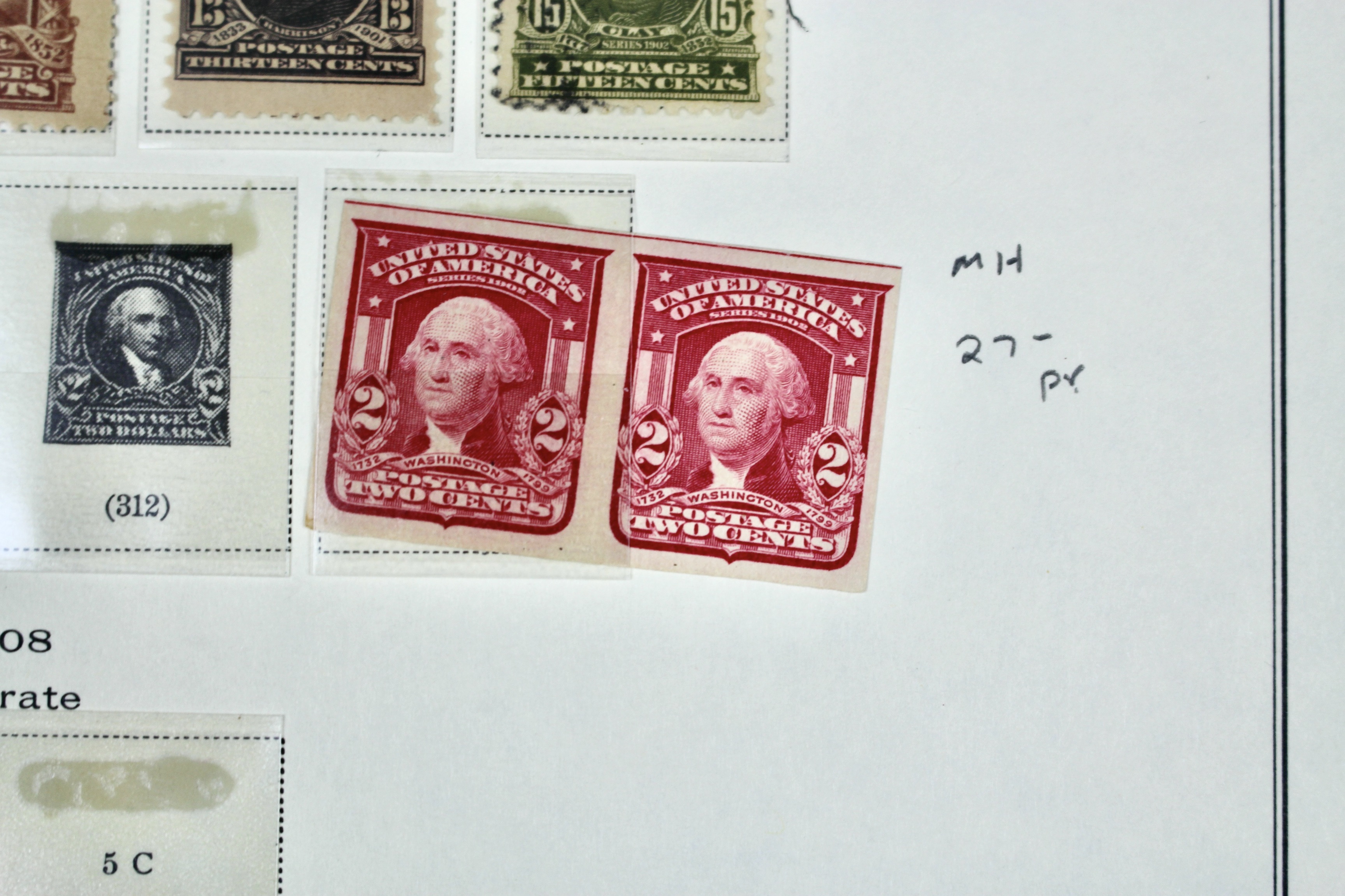 Seventeen Mint and Used U.S. Postage Stamps, 1902 to 1906
