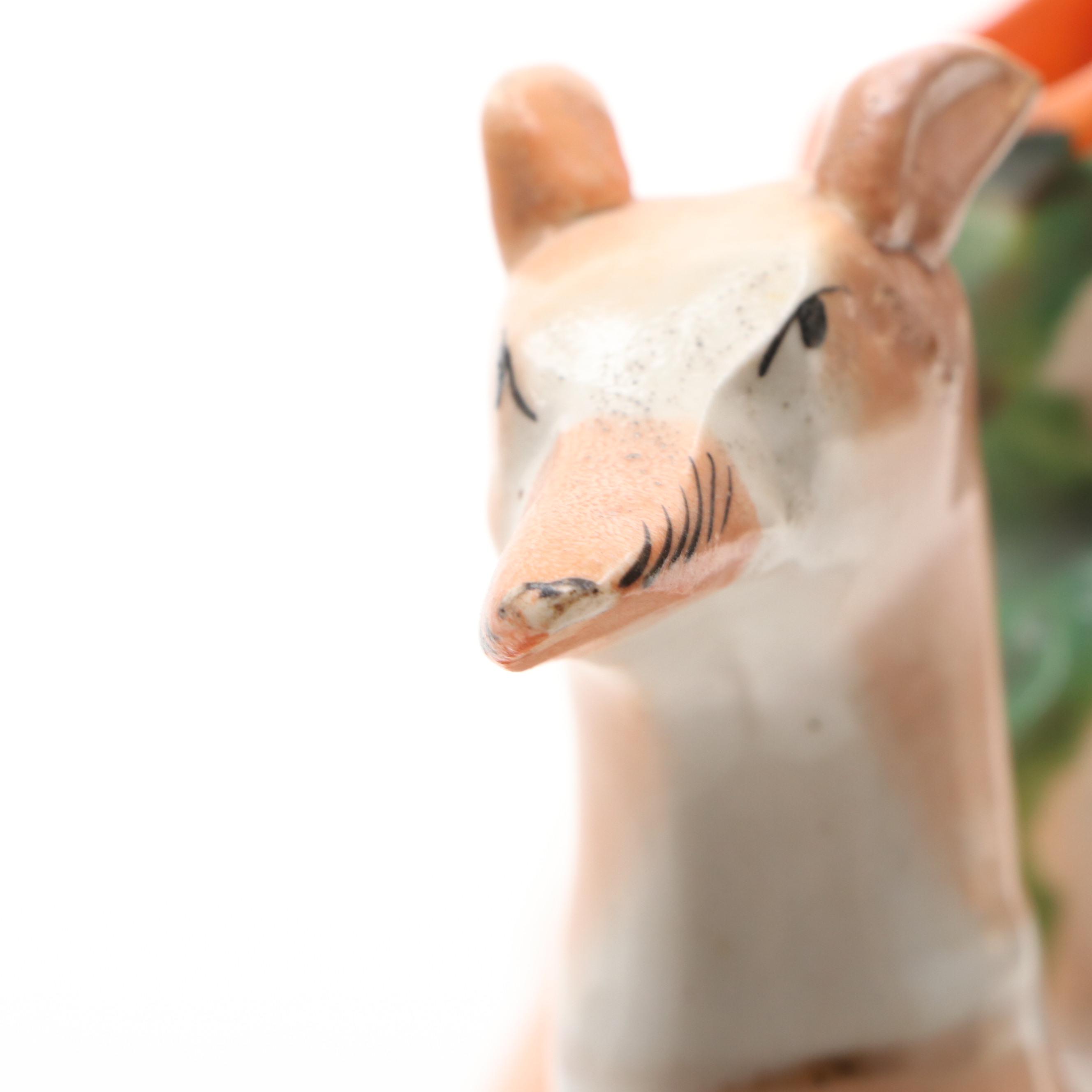 Staffordshire Recumbent and Standing Greyhounds Spill Vase, Late 19th Century