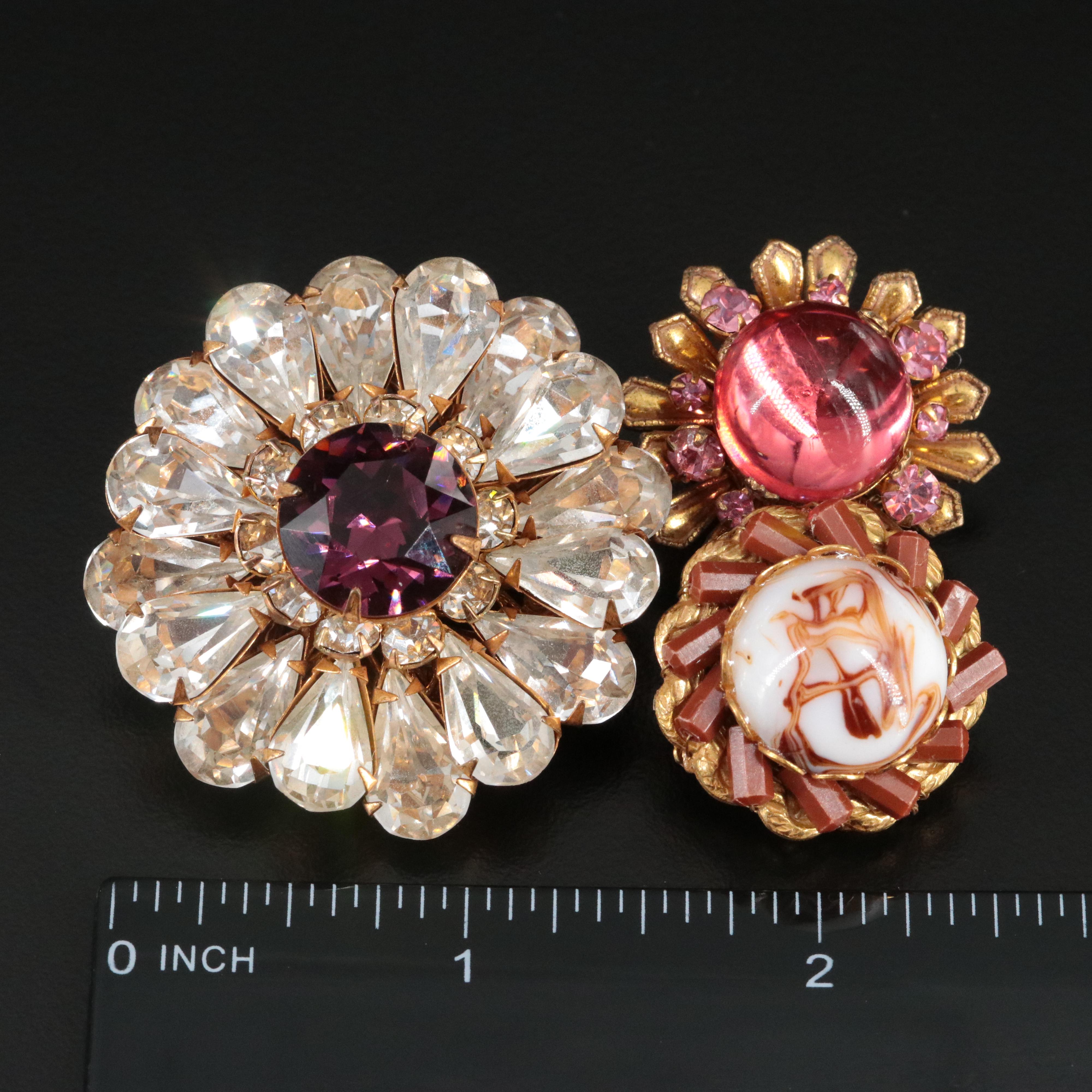 Vintage Miriam Haskell Earrings and Brooch