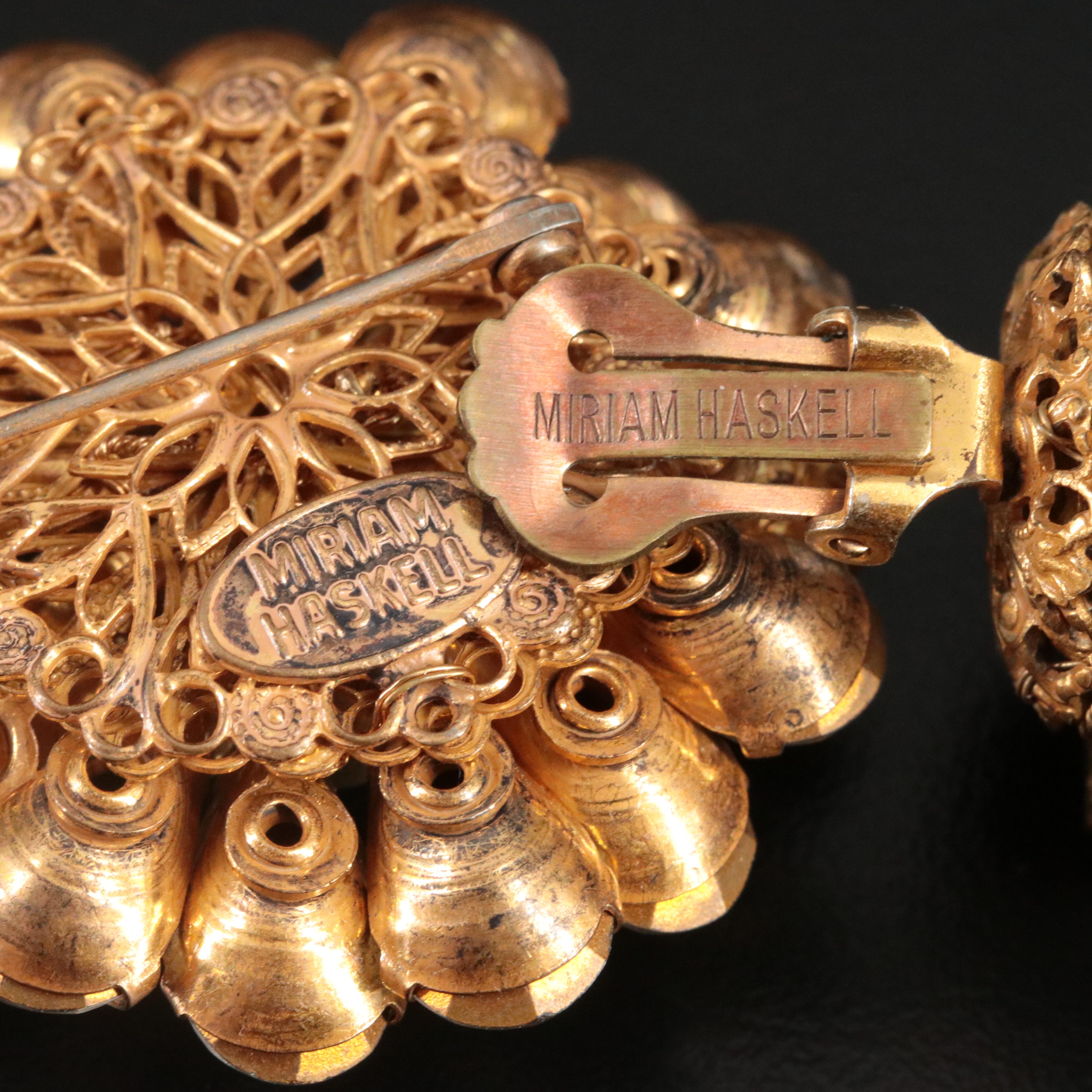 Vintage Miriam Haskell Earrings and Brooch