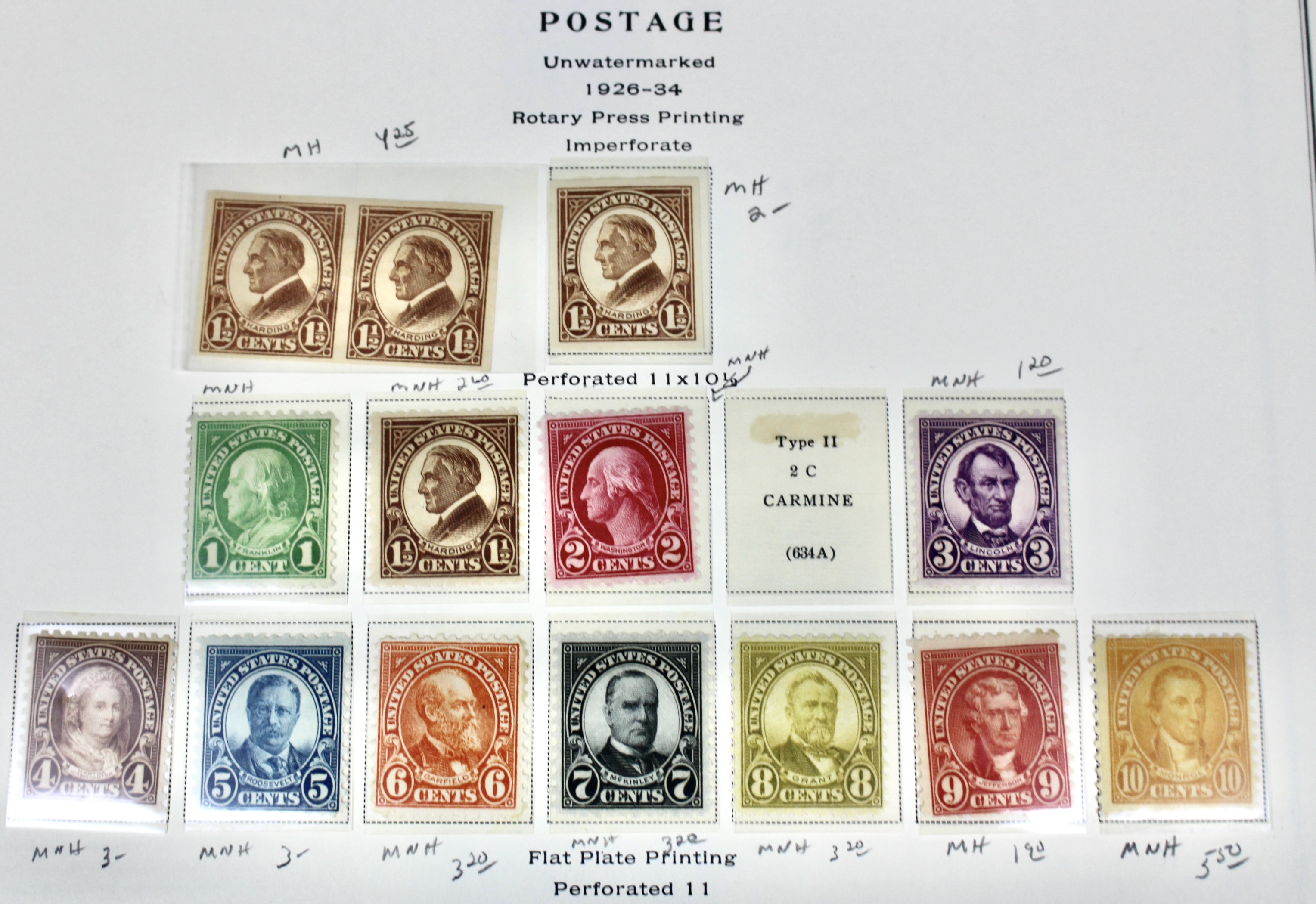 Mint Condition U.S. Postage Stamp Collection, 1919 to 1932