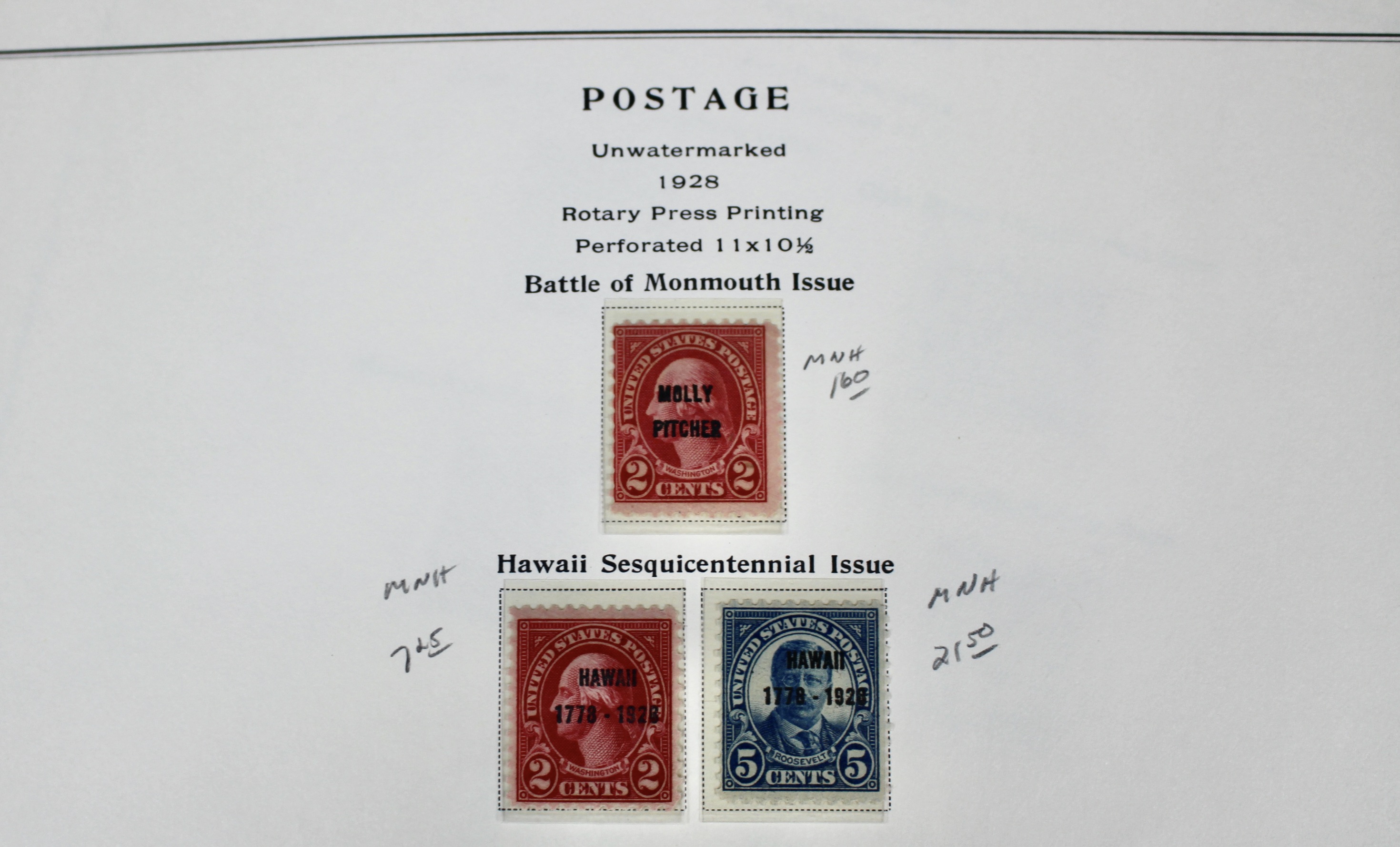 Mint Condition U.S. Postage Stamp Collection, 1919 to 1932