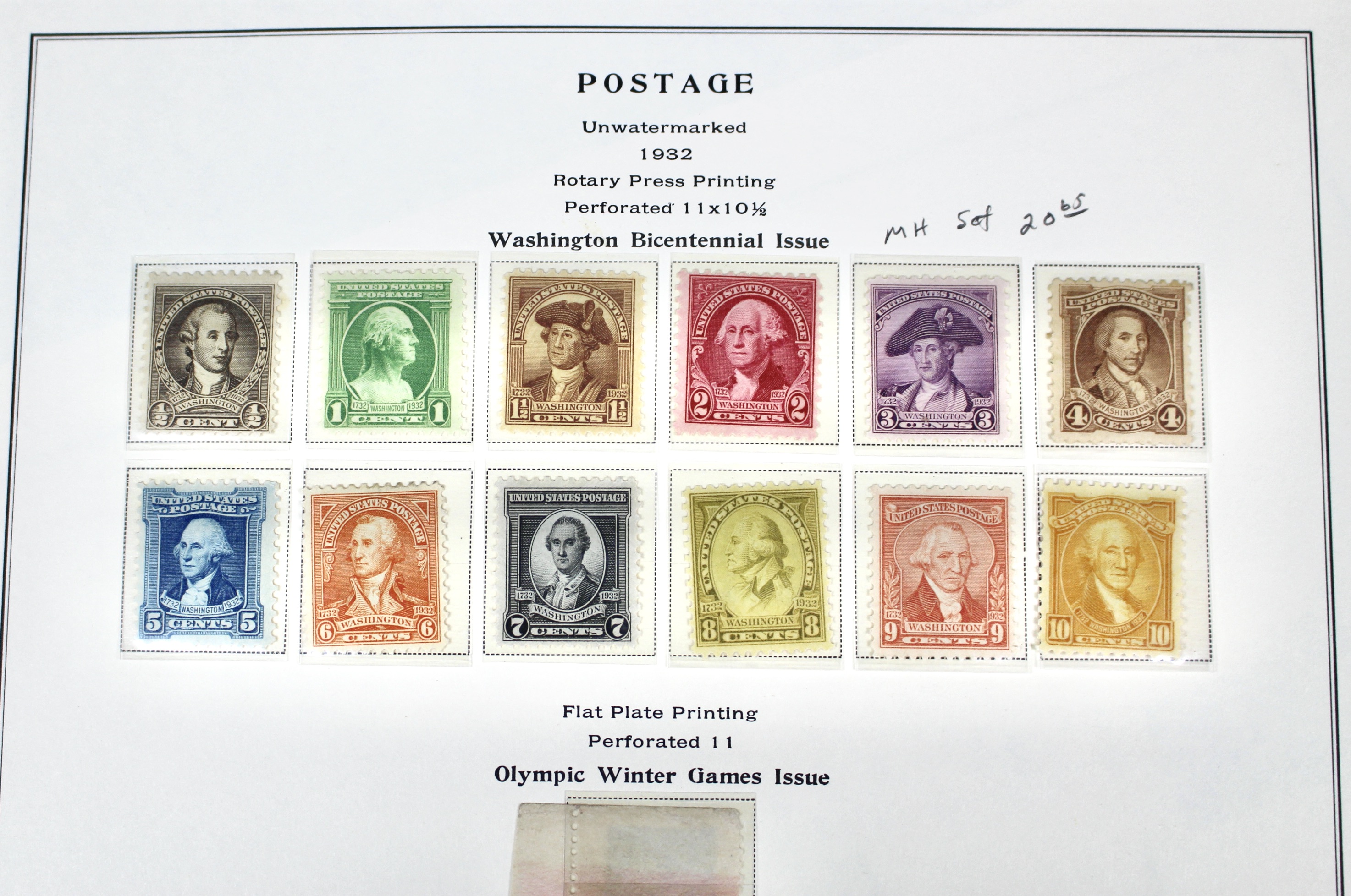 Mint Condition U.S. Postage Stamp Collection, 1919 to 1932