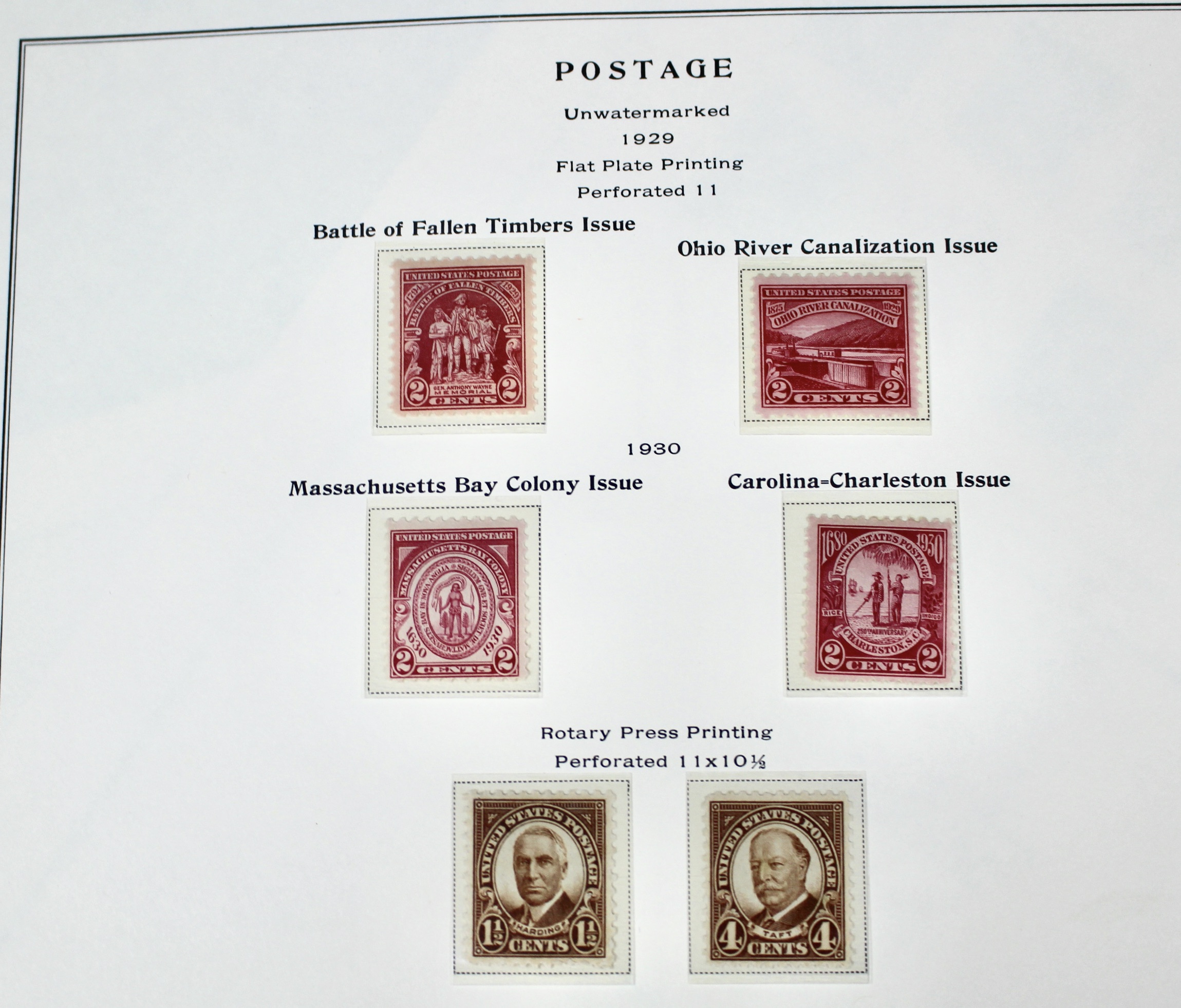Mint Condition U.S. Postage Stamp Collection, 1919 to 1932