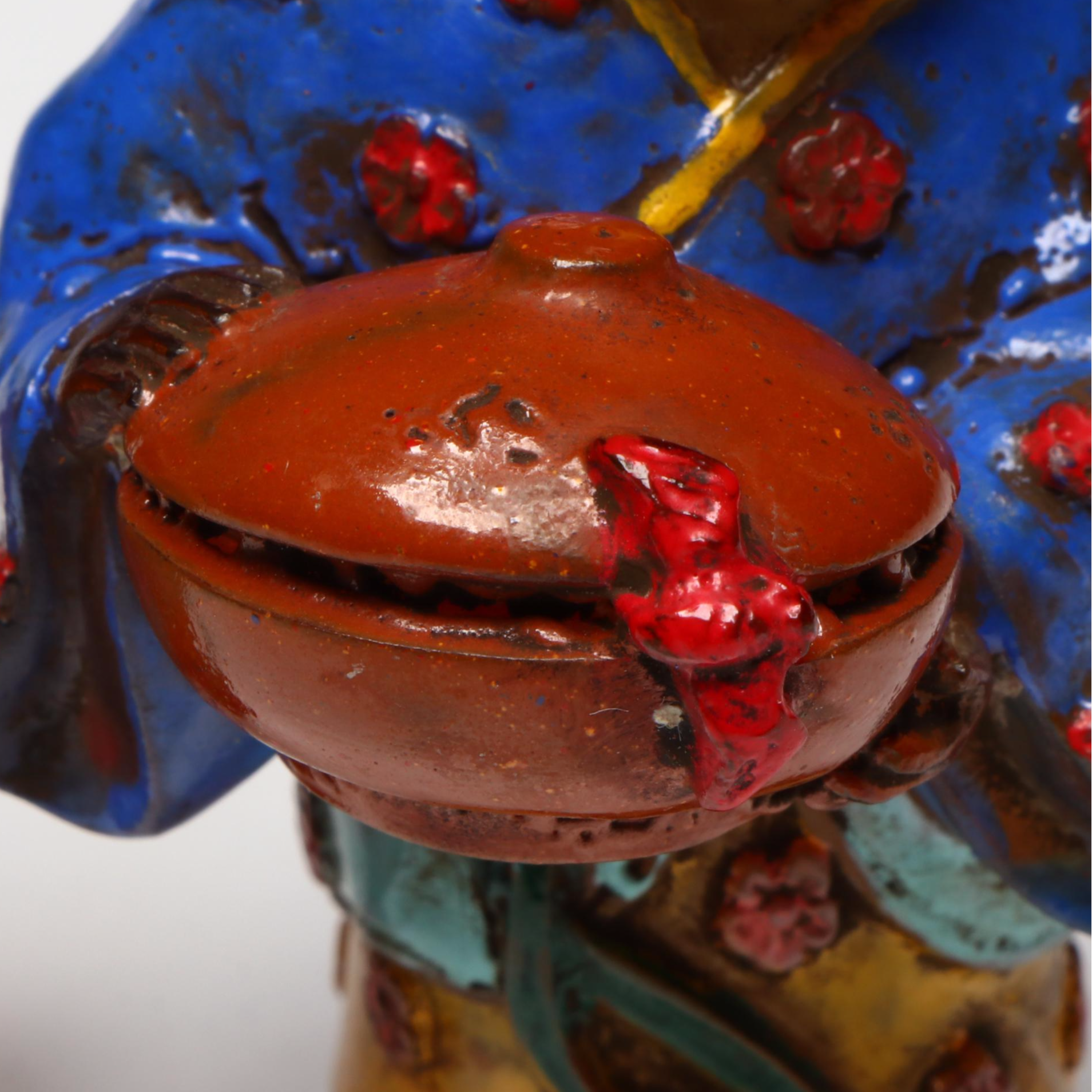 Chinese Hand-Painted Amber Glass Figural Snuff Bottles