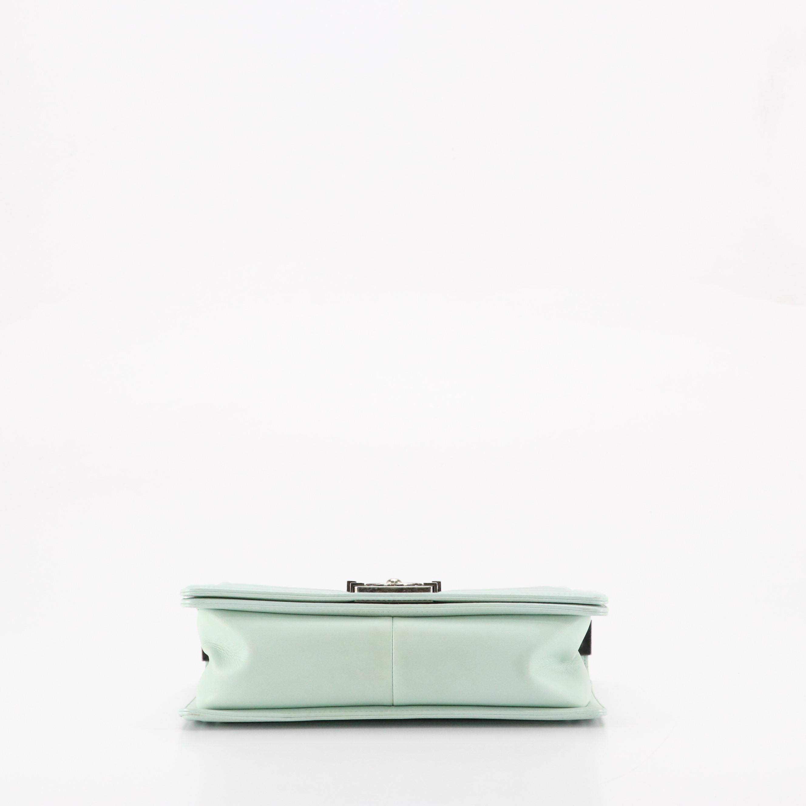 Chanel Medium Boy Flap Shoulder Bag in Chevron Quilted Lambskin Leather with Box